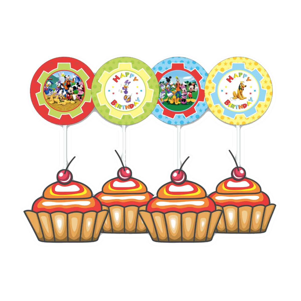 Mickey Mouse Clubhouse Inspired Cupcake / Food Toppers