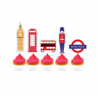 London Theme diecut Cupcake Toppers THEME PARTIES Pretty UR Party