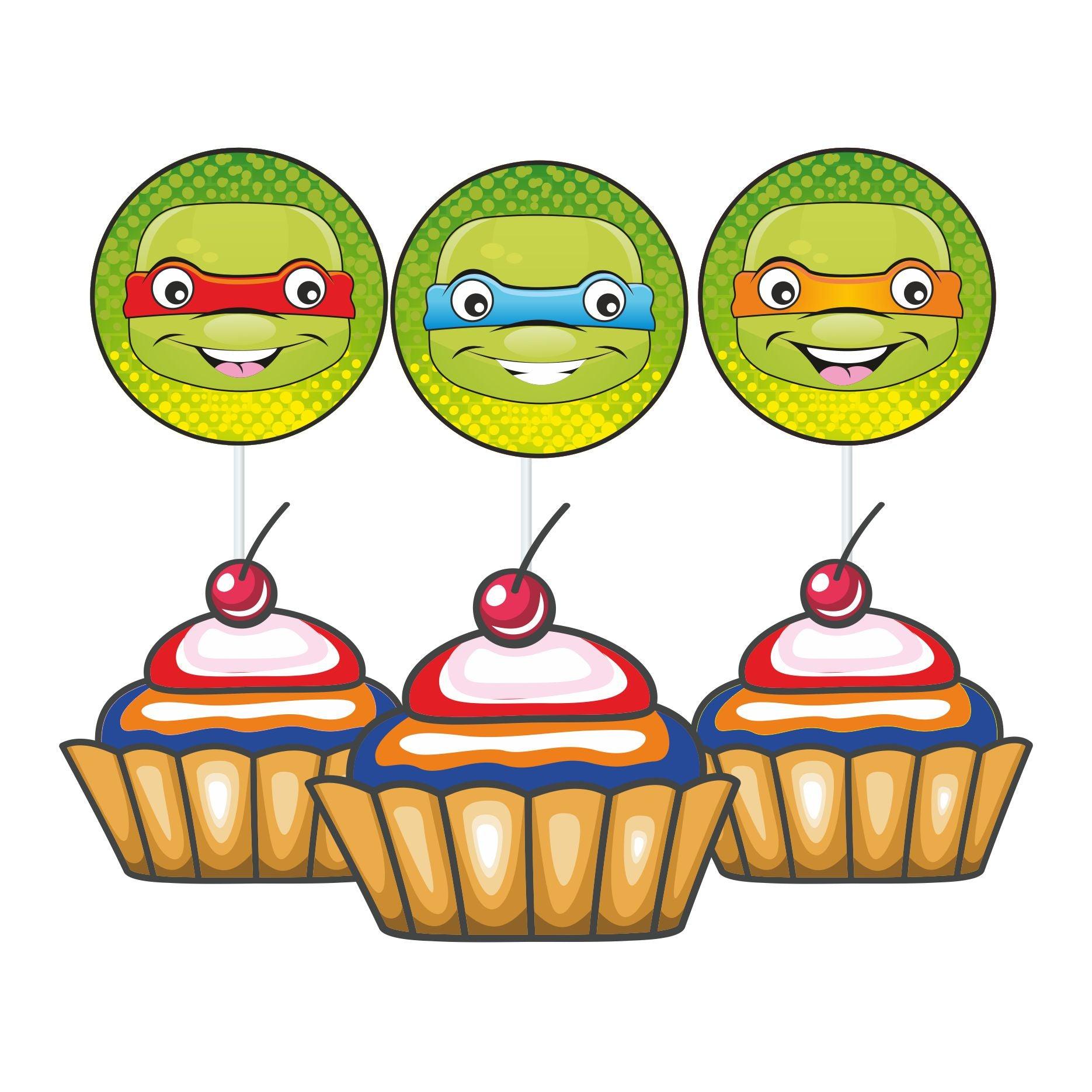 Ninja Turtles Cupcake / Food Toppers THEME PARTIES Pretty UR Party