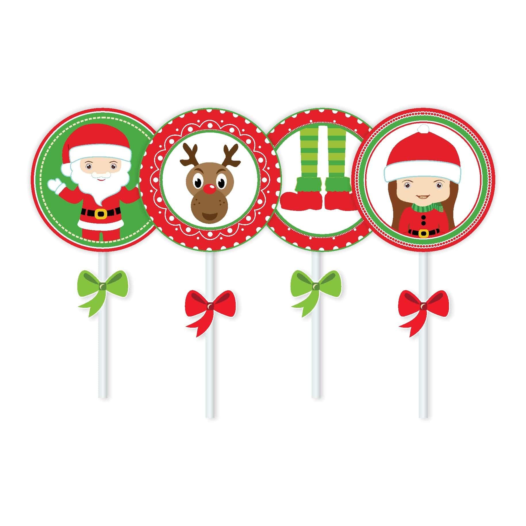 Santa's Friends Cupcake Toppers ALL PARTY SUPPLIES Pretty UR Party