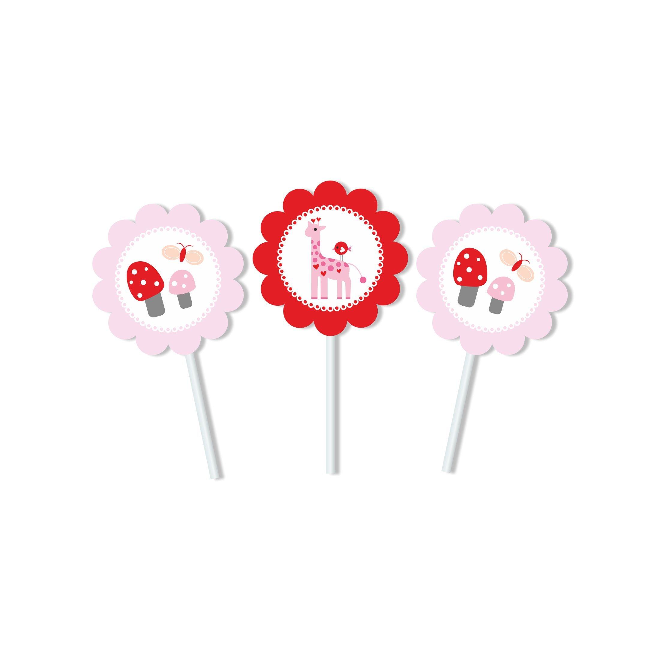 Girly Giraffe Cupcake / Food Toppers THEME PARTIES Pretty UR Party