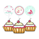 Mint and Pink Floral 1st Birthday Theme Cupcake / Food Toppers ALL PARTY SUPPLIES Pretty UR Party