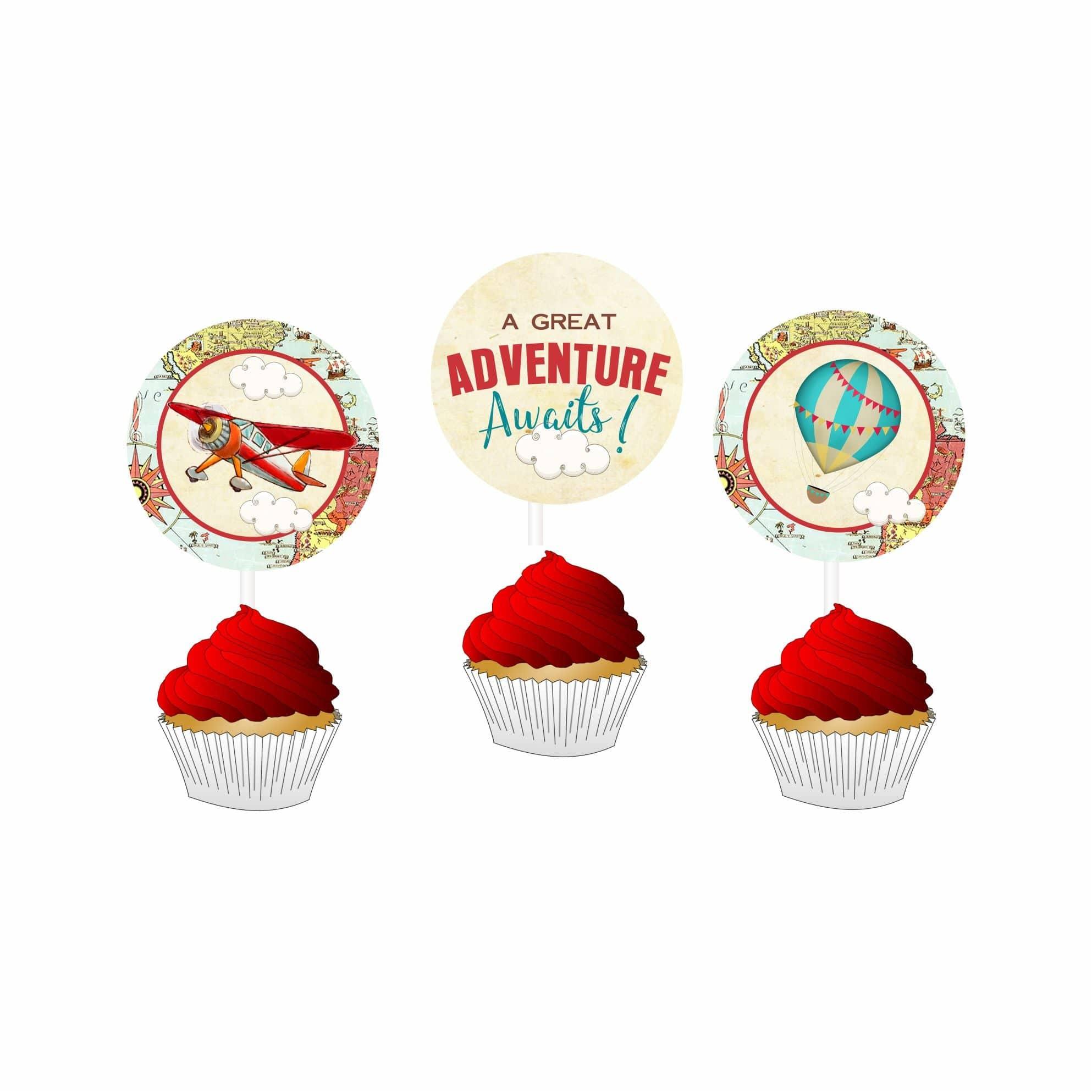 Travel Theme Cupcake Toppers THEME PARTIES Pretty UR Party