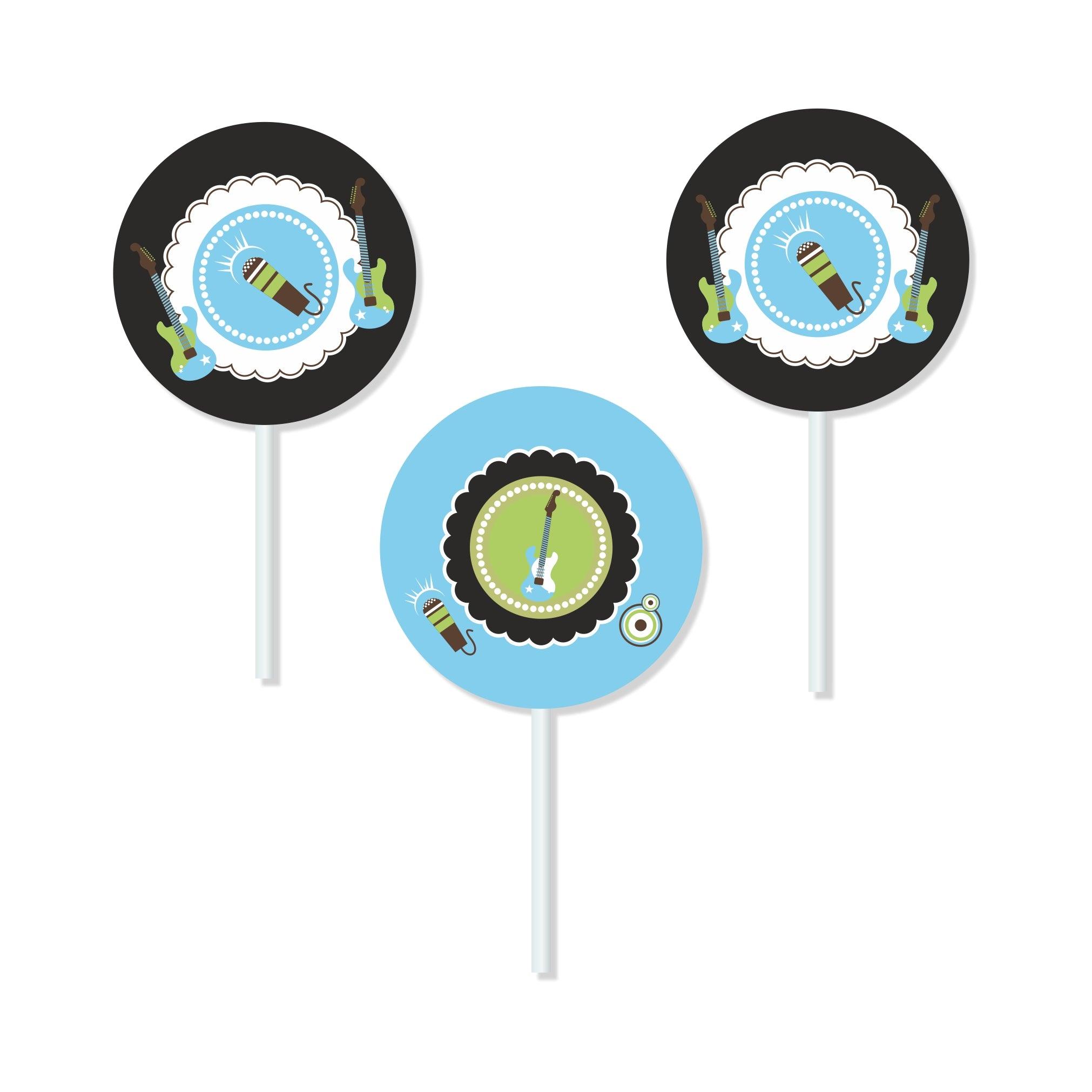 Rockstar Theme Cupcake Toppers THEME PARTIES Pretty UR Party