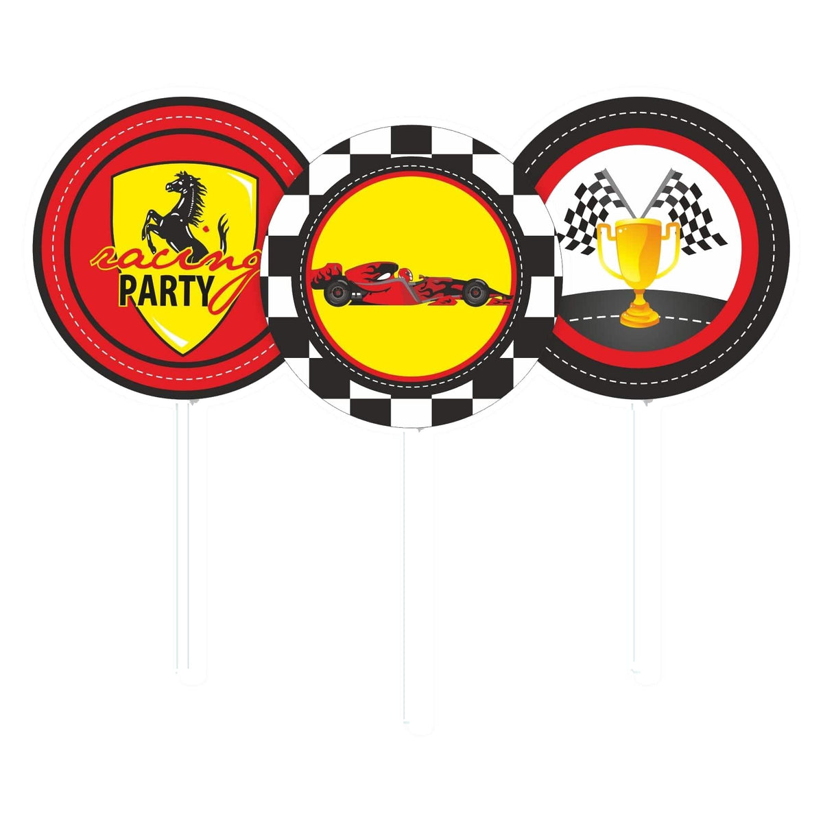 Race Car Party Theme Cupcake Toppers
