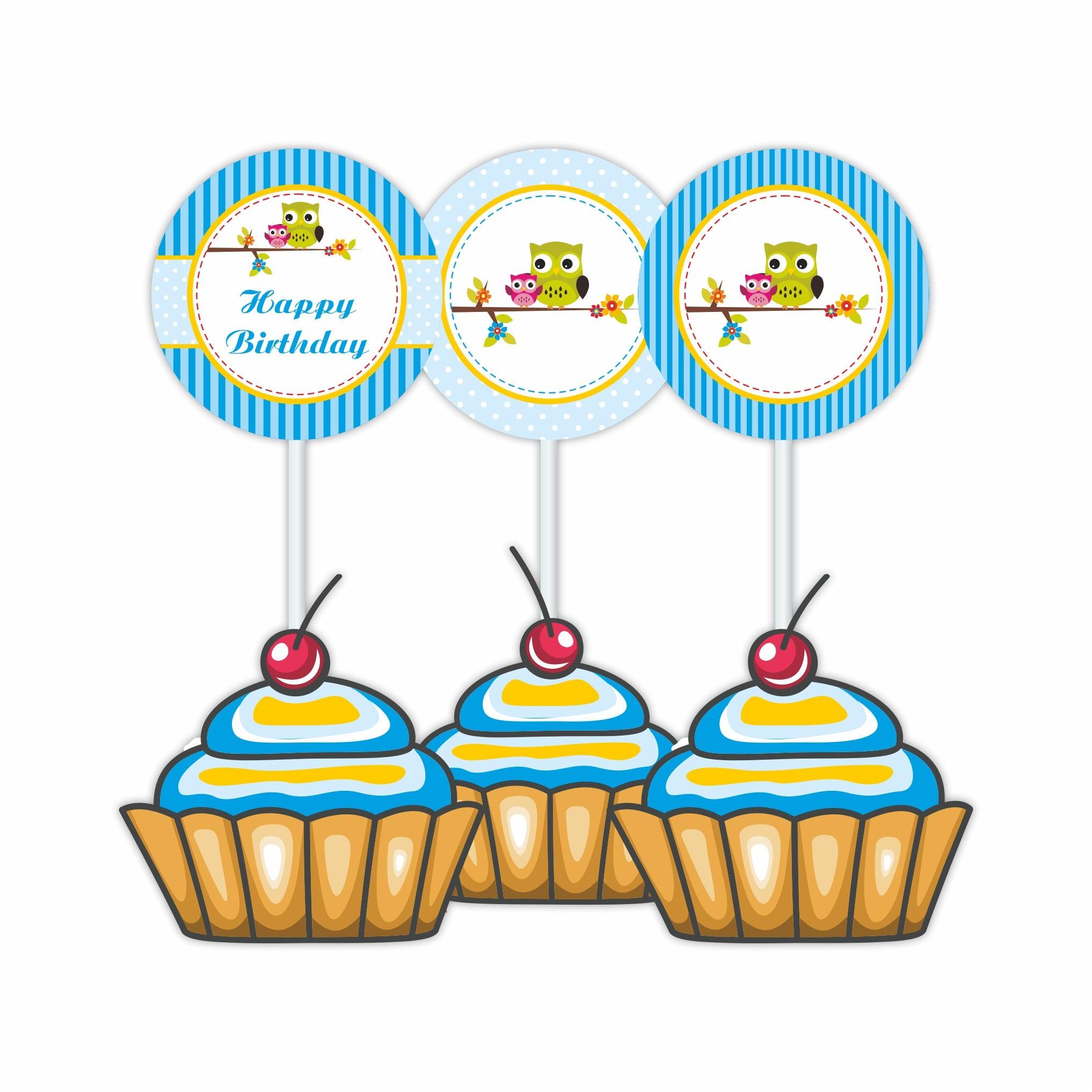 Owl Theme Cupcake / Food Toppers THEME PARTIES Pretty UR Party