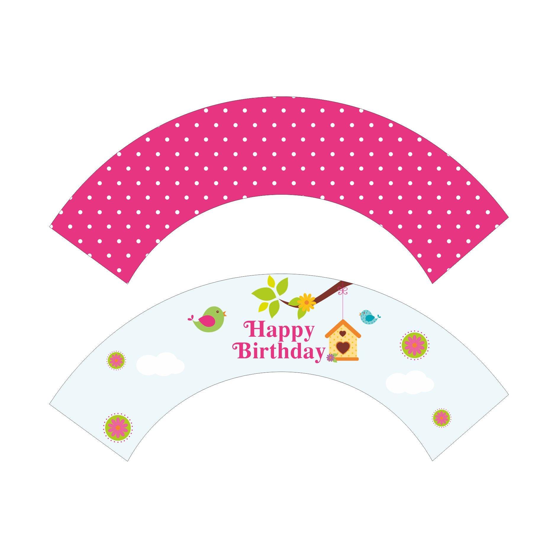 Little Bird Theme Cupcake Wrappers THEME PARTIES Pretty UR Party