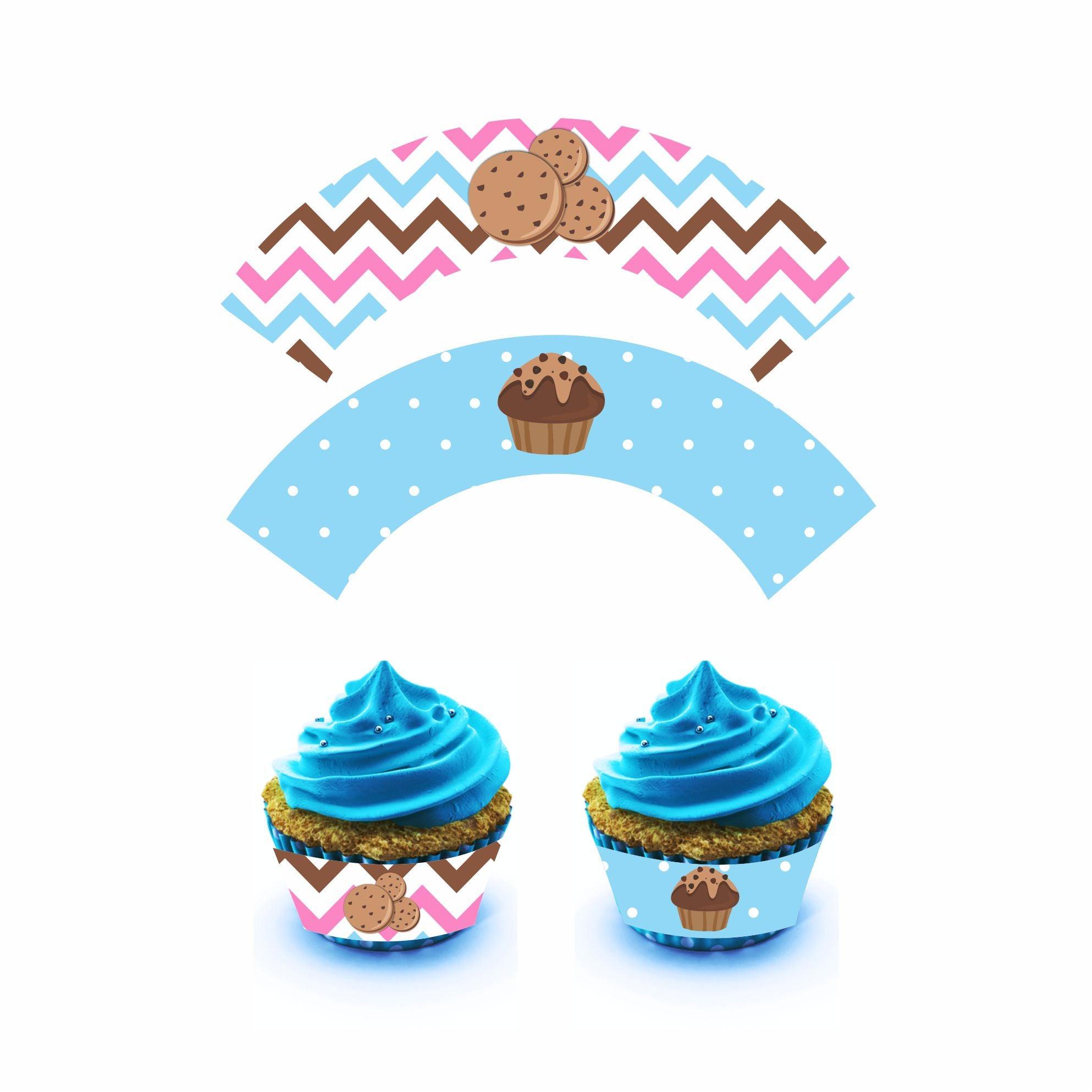 Milk and Cookies Theme Cupcake Wrappers THEME PARTIES Pretty UR Party
