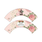 Pink Floral and Bird Cage Cupcake Wrappers THEME PARTIES Pretty UR Party
