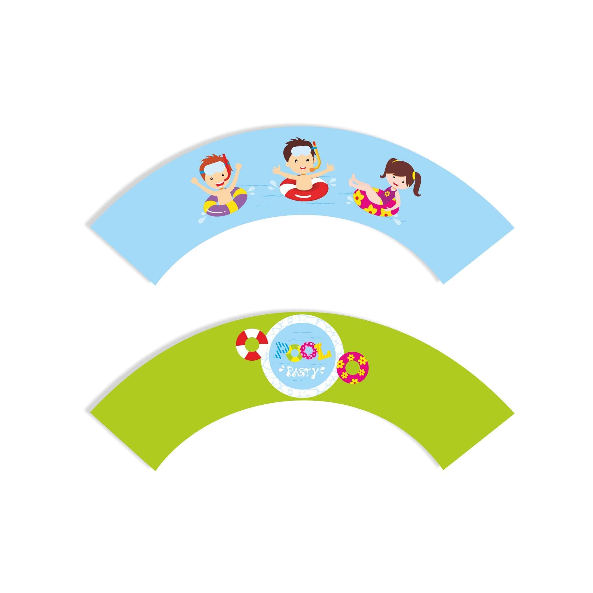 Pool Party Cupcake Wrappers THEME PARTIES Pretty UR Party