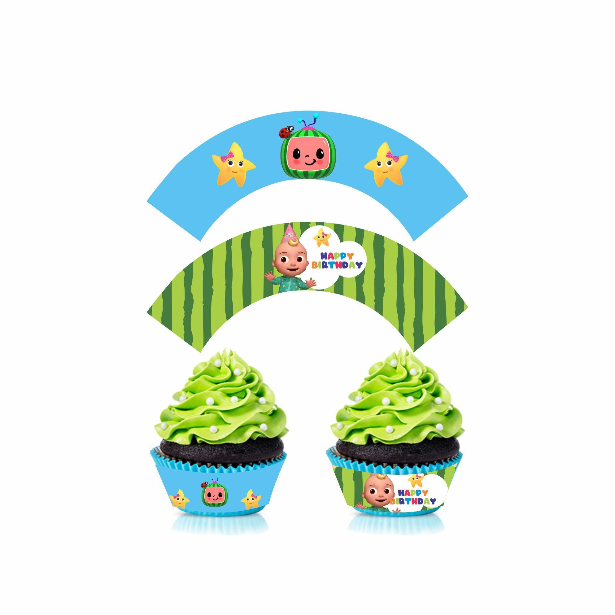 Cocomelon Theme Cupcake Wrappers THEME PARTIES Pretty UR Party
