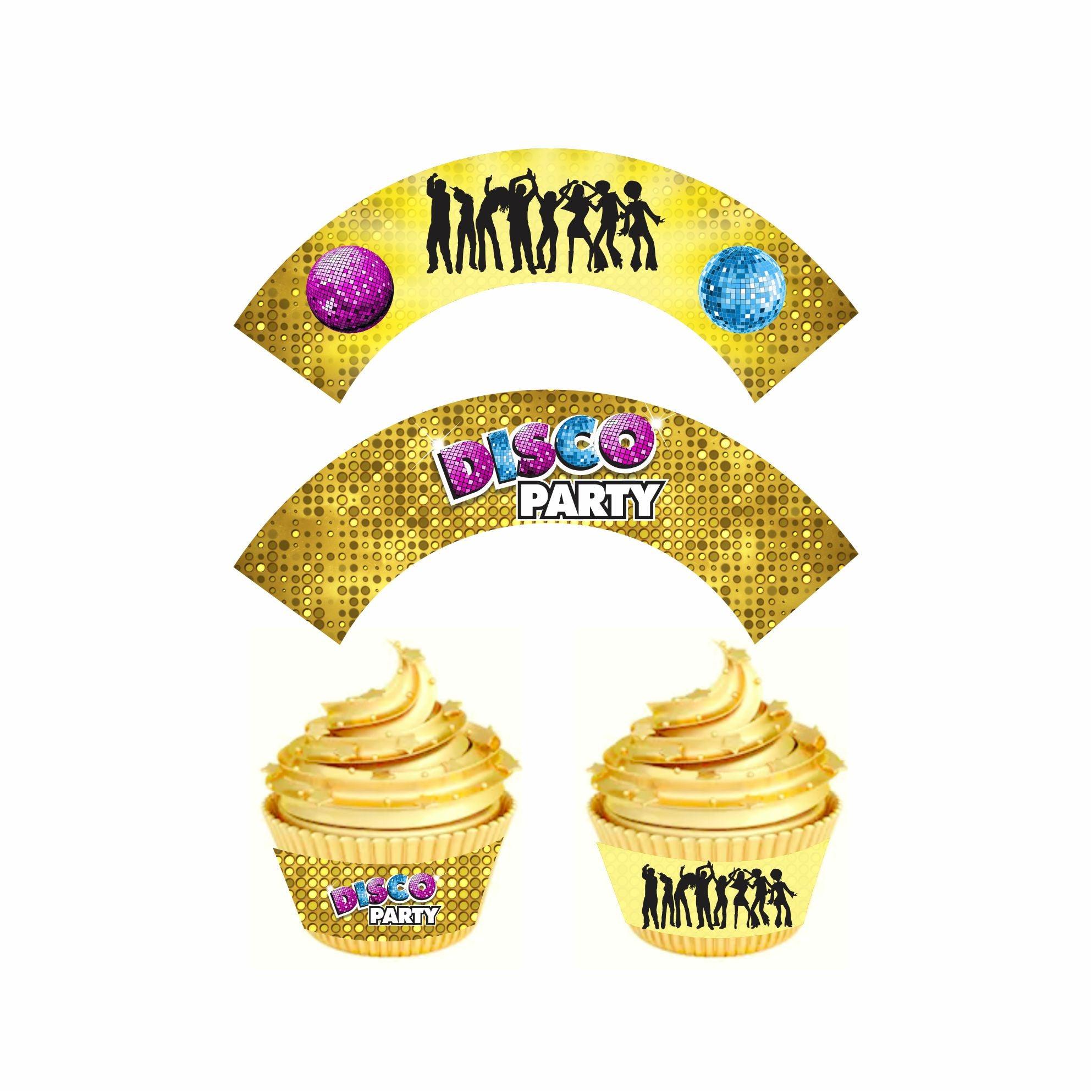 Disco Party Theme Cupcake Wrappers THEME PARTIES Pretty UR Party