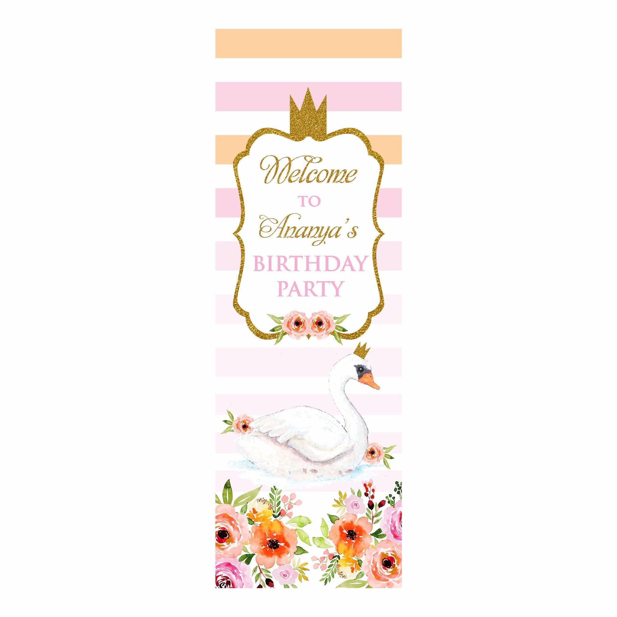 Swan Theme Door Banner THEME PARTIES Pretty UR Party