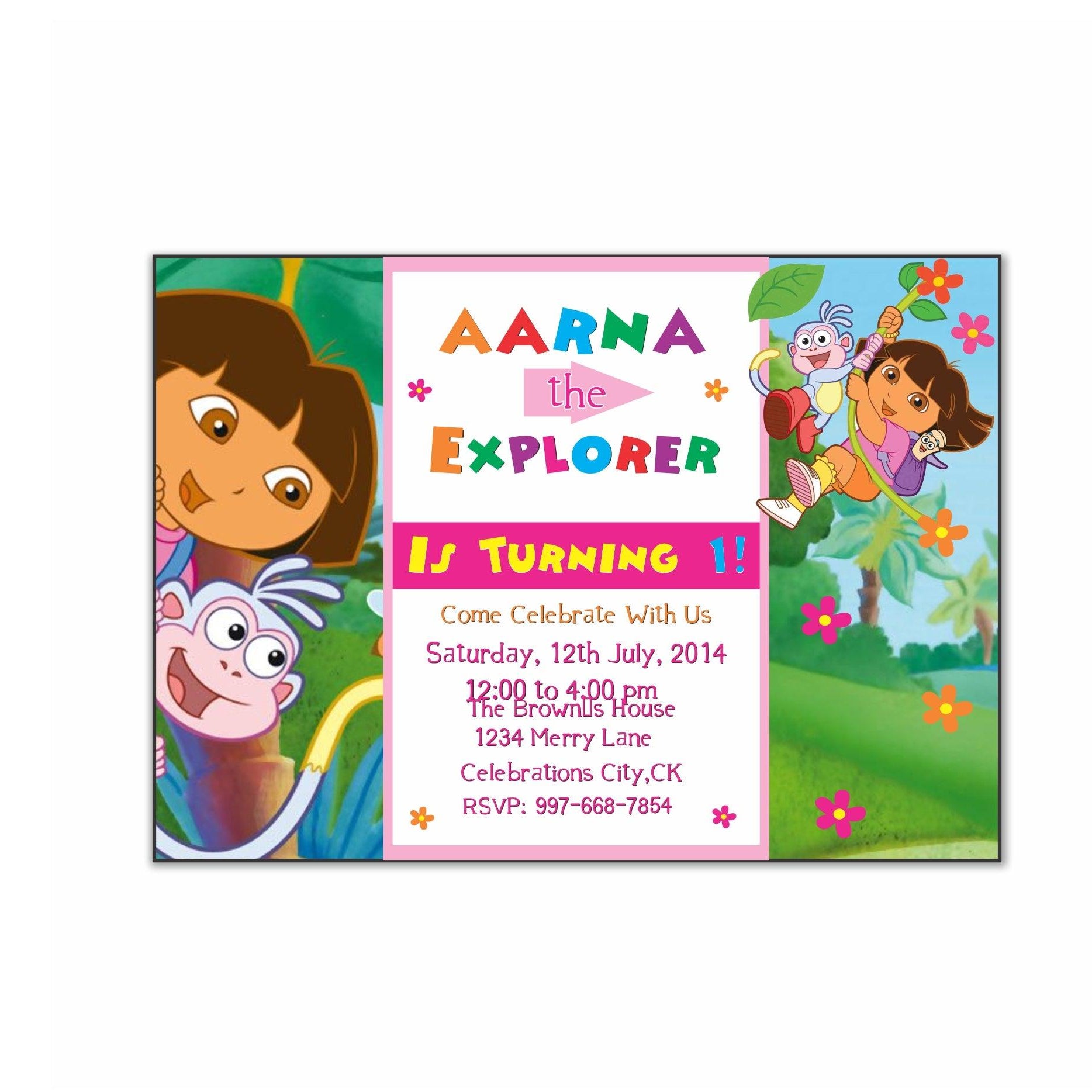 Dora the explorer E-Invitations - 001 THEME PARTIES Pretty UR Party