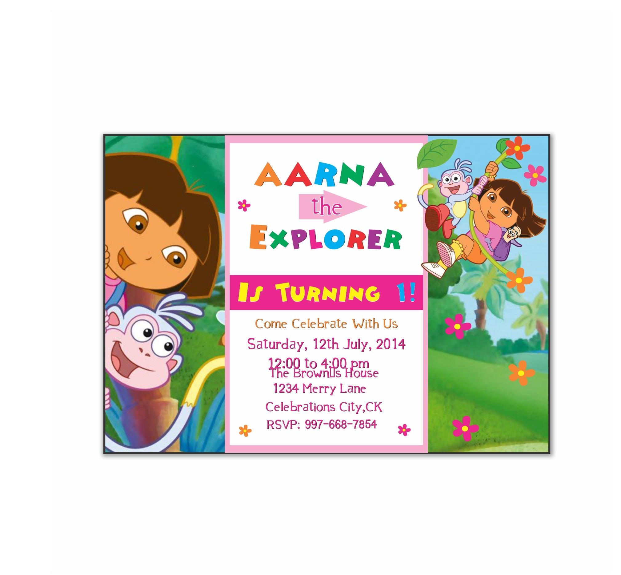 Dora the explorer E-Invitations - 001 THEME PARTIES Pretty UR Party