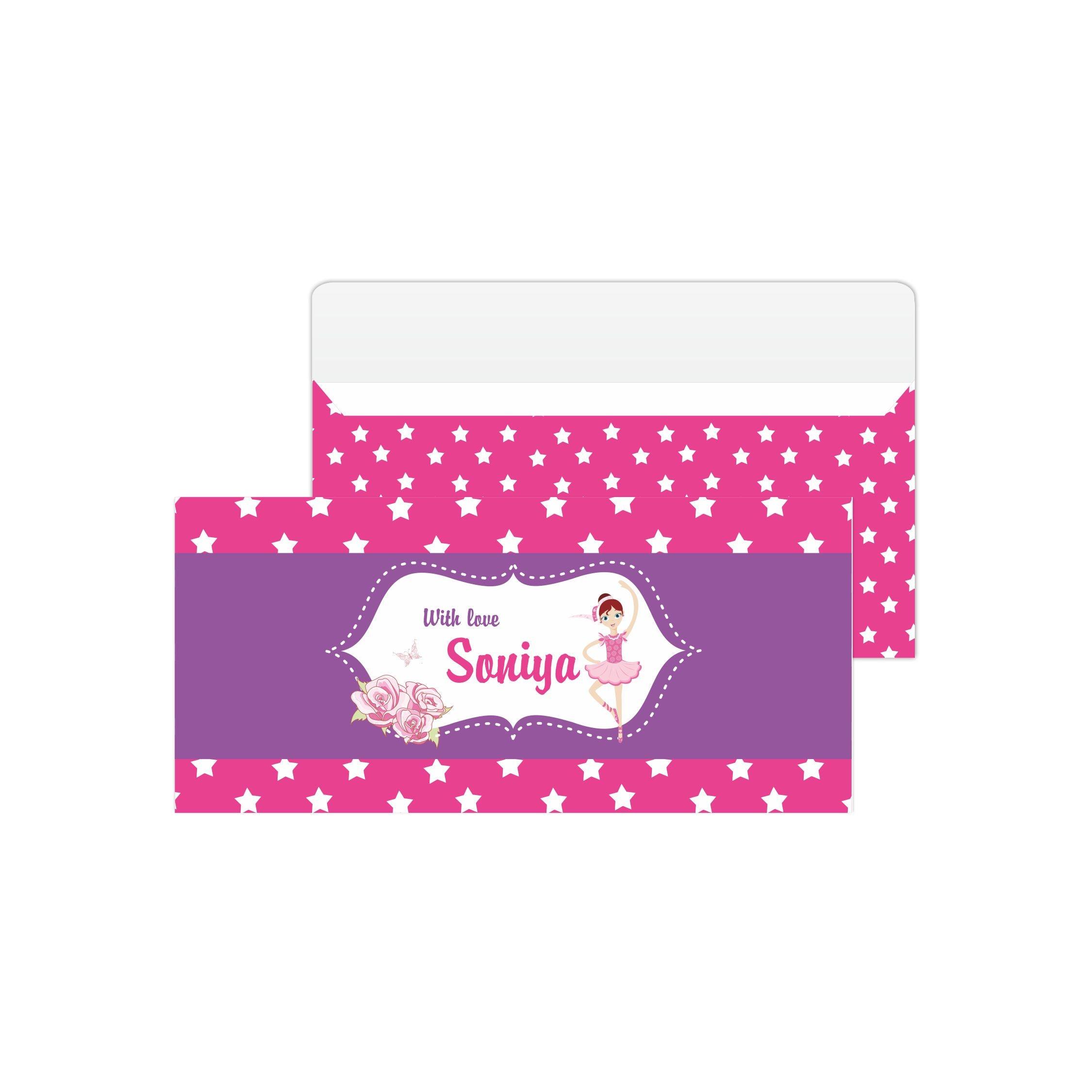 Ballerina Money Envelopes - Pack of 10 envelopes PERSONALISED Pretty UR Party