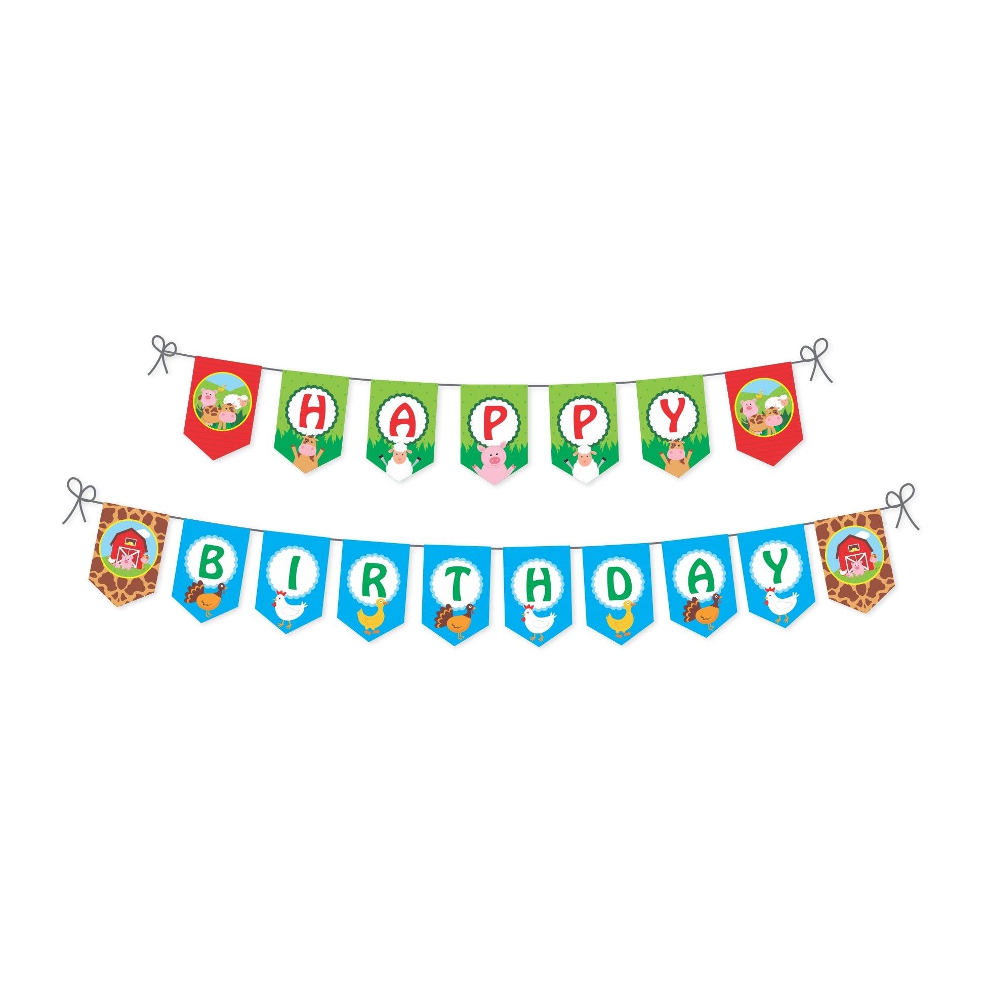 Farm friends Theme Bunting THEME PARTIES Pretty UR Party