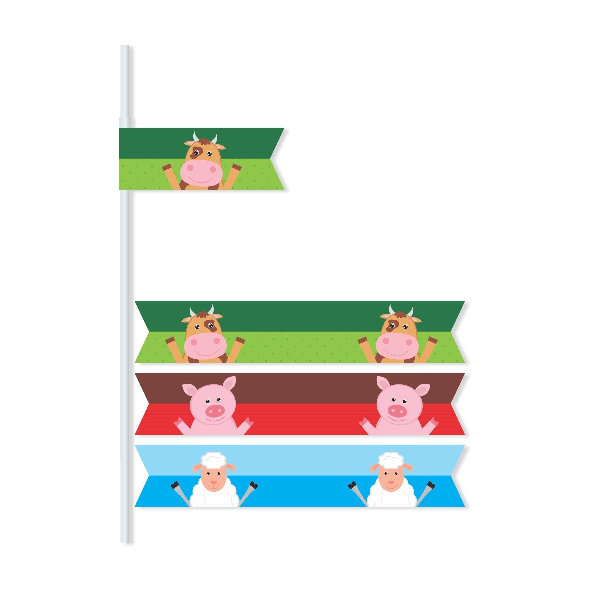 Farm friends theme Drink Straws THEME PARTIES Pretty UR Party