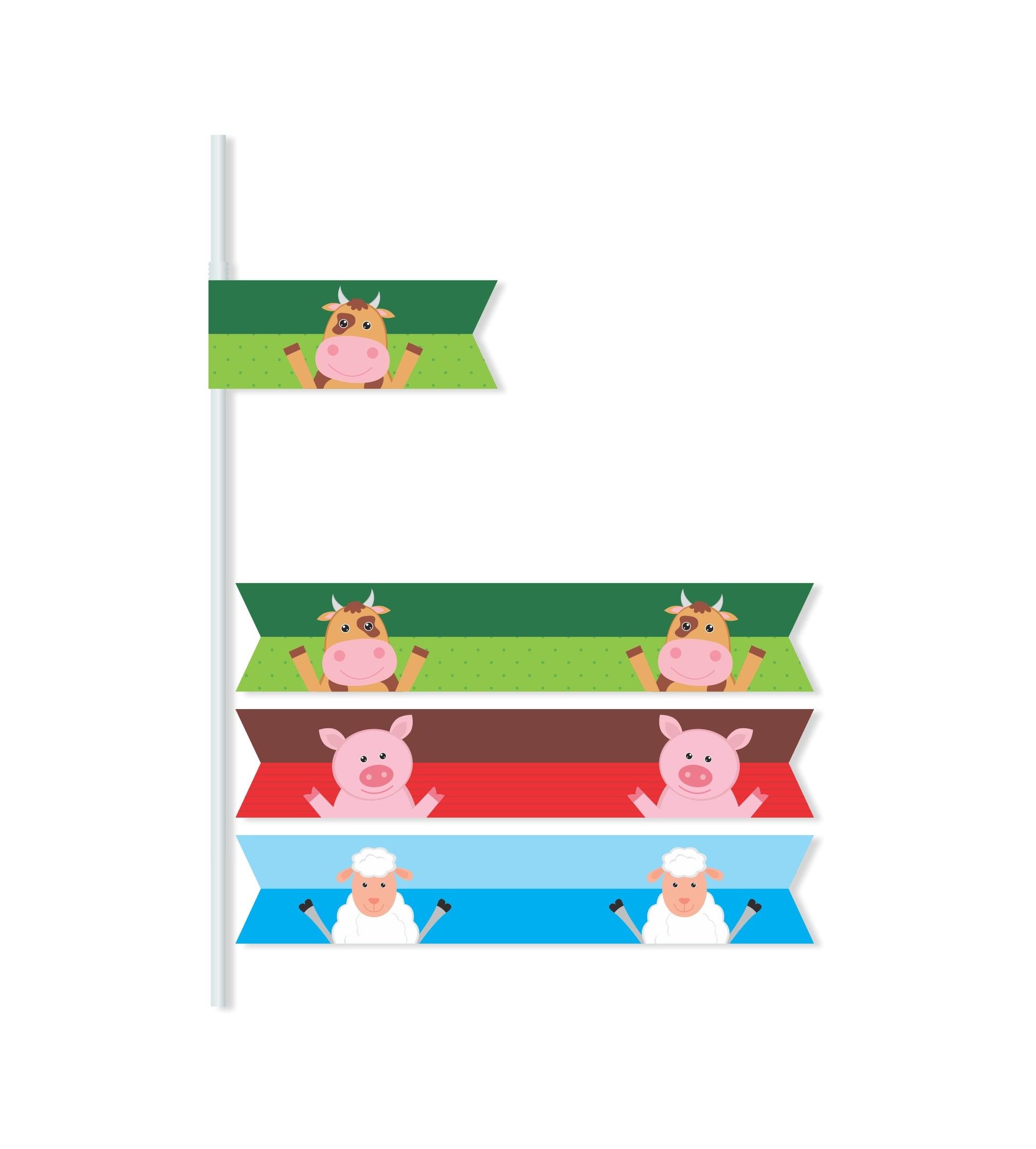 Farm friends theme Drink Straws THEME PARTIES Pretty UR Party