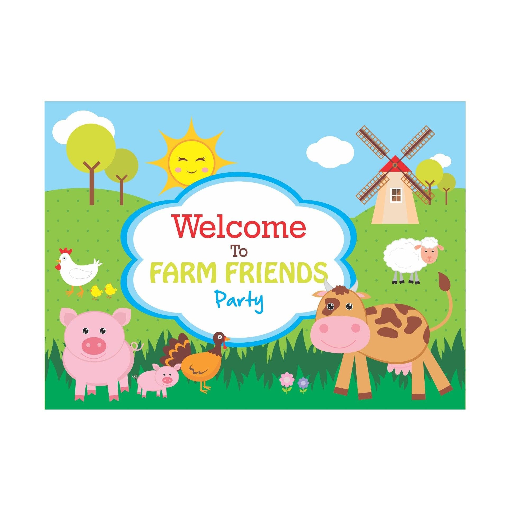 Farm friends theme Entrance Banner / Door Sign THEME PARTIES Pretty UR Party
