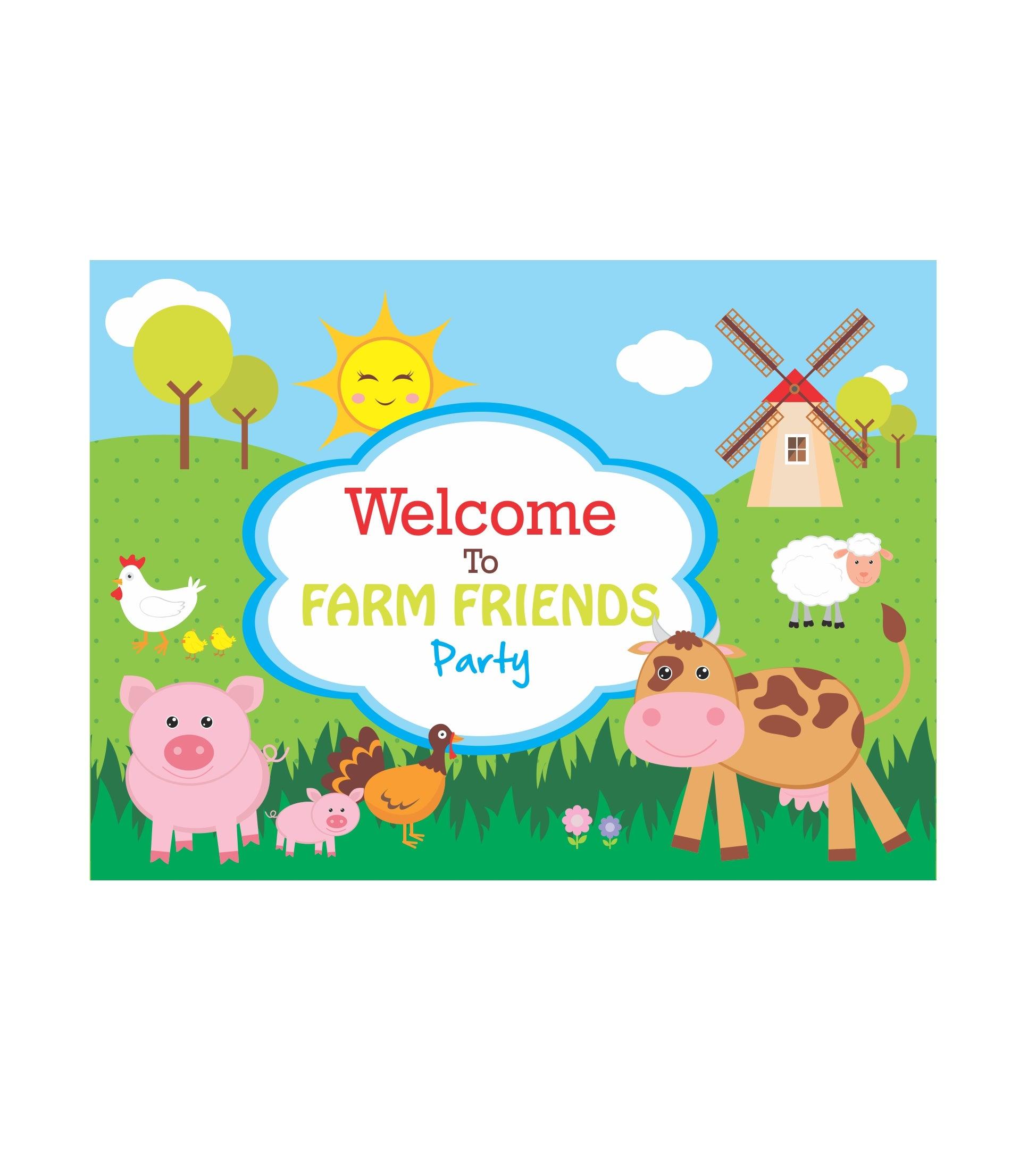 Farm friends theme Entrance Banner / Door Sign THEME PARTIES Pretty UR Party