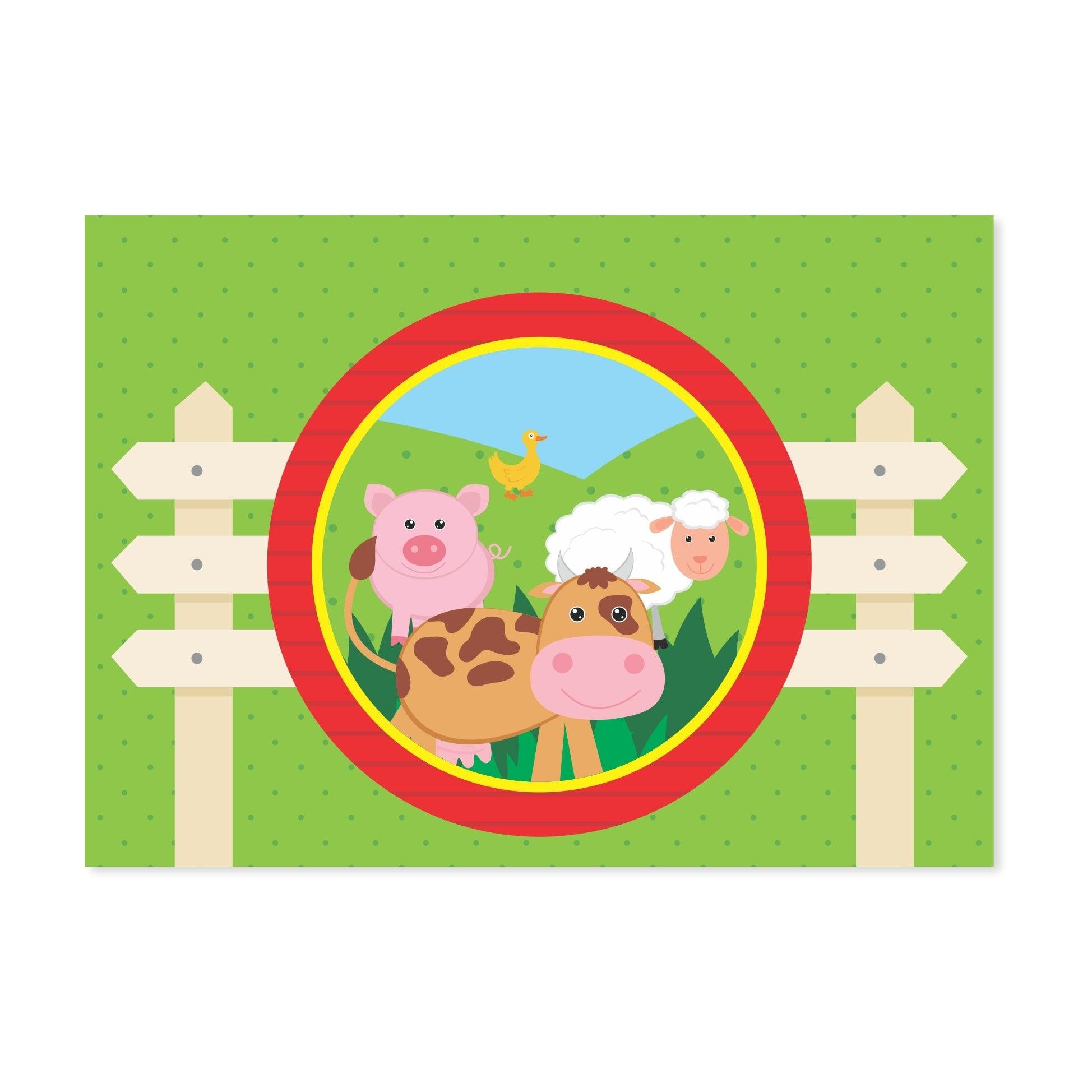 Farm friends theme Table Mats THEME PARTIES Pretty UR Party