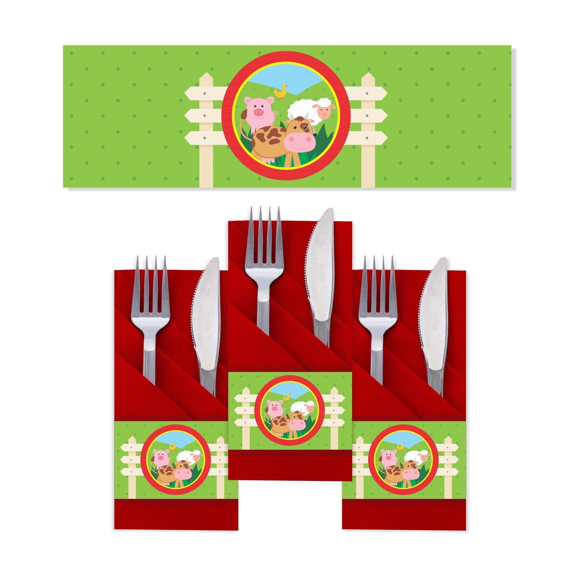 Farm friends theme Napkin Rings THEME PARTIES Pretty UR Party