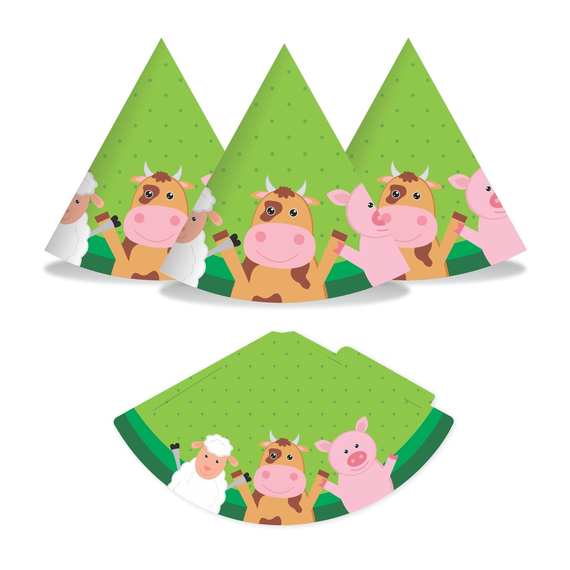 Farm friends Theme Hats - Pack of 10 THEME PARTIES Pretty UR Party