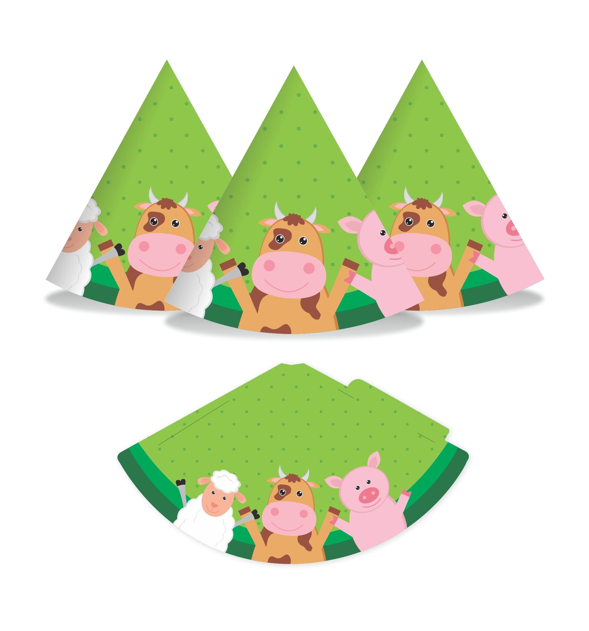 Farm friends Theme Hats - Pack of 10 THEME PARTIES Pretty UR Party