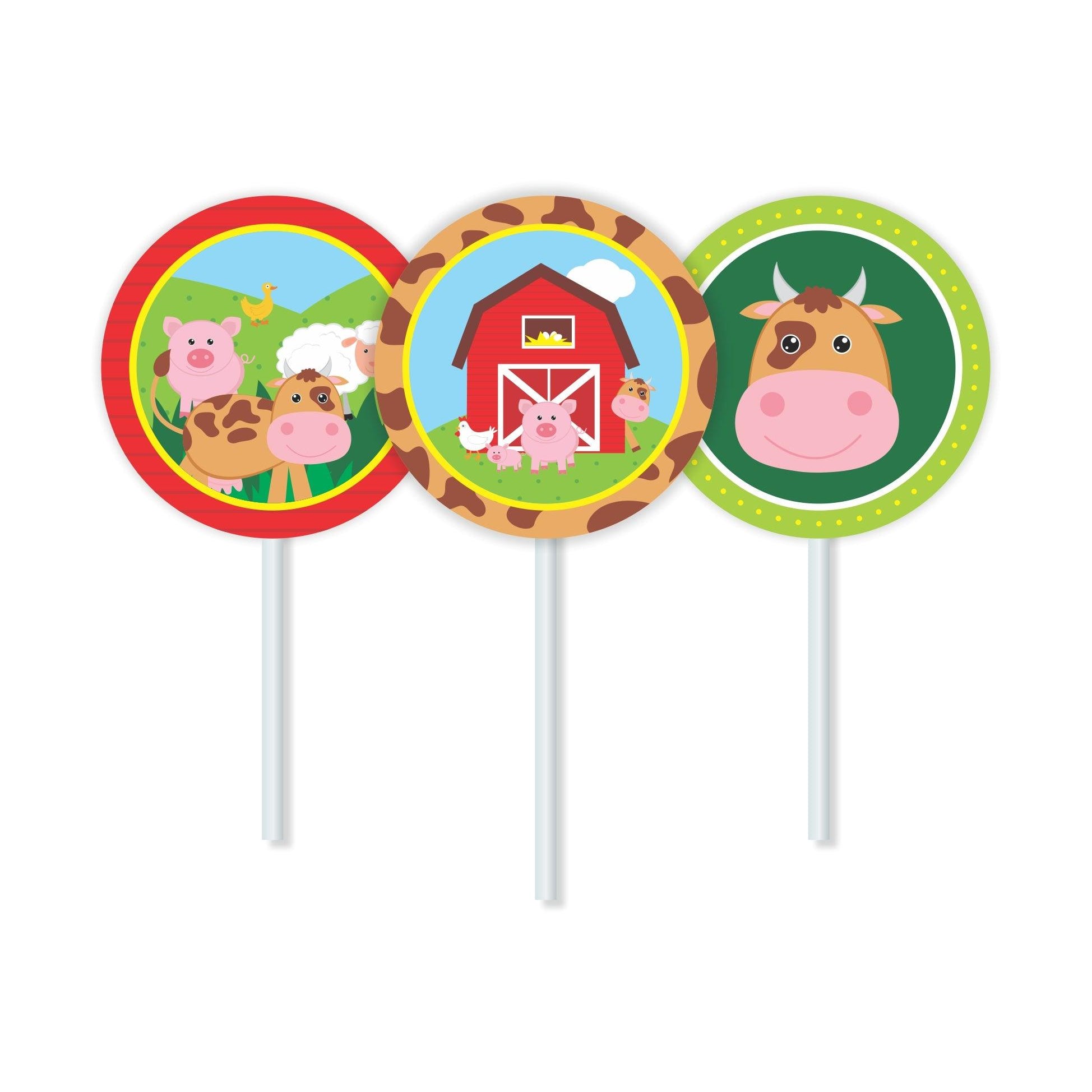 Farm friends theme Cupcake / Food Toppers THEME PARTIES Pretty UR Party