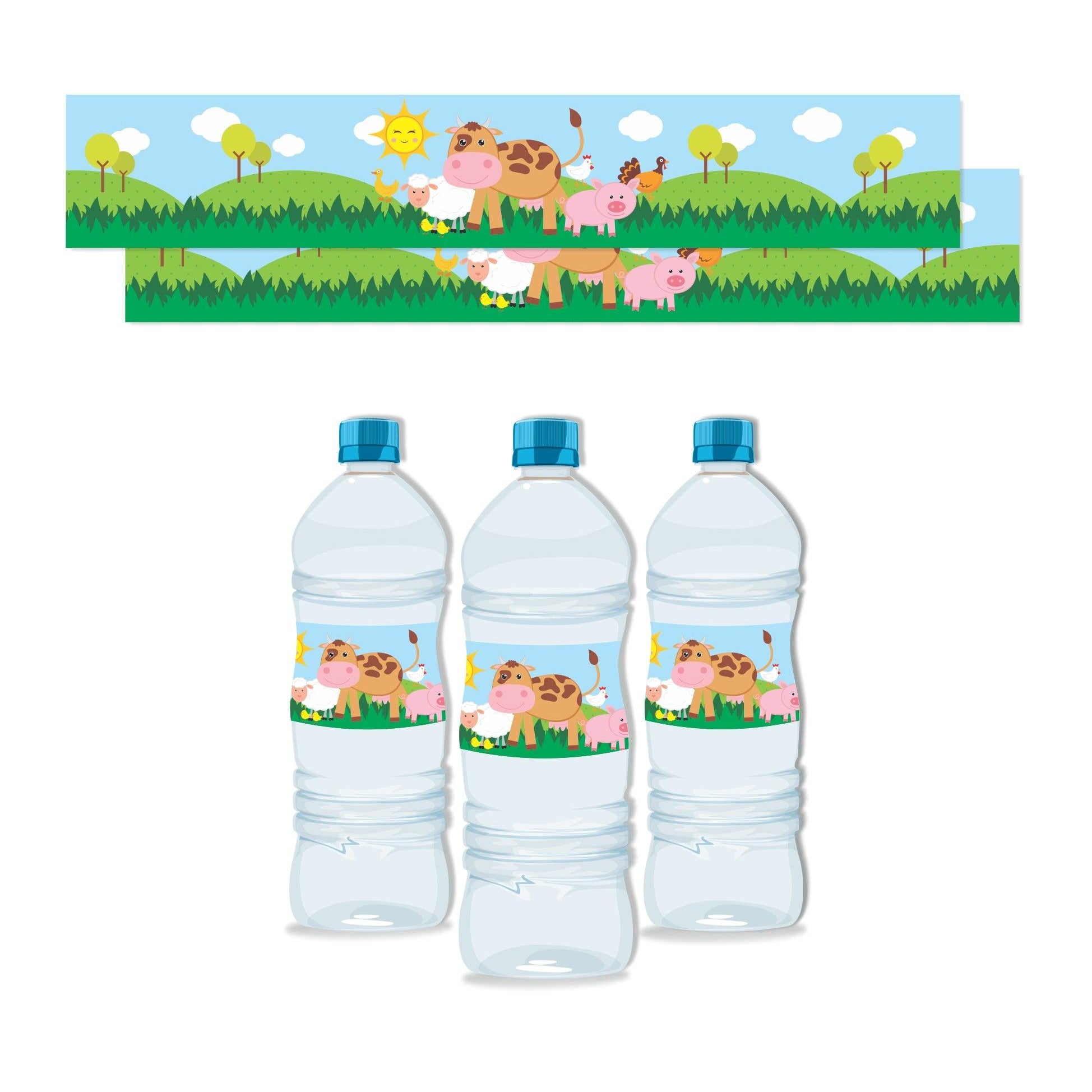 Farm friends theme Water Bottle Labels THEME PARTIES Pretty UR Party