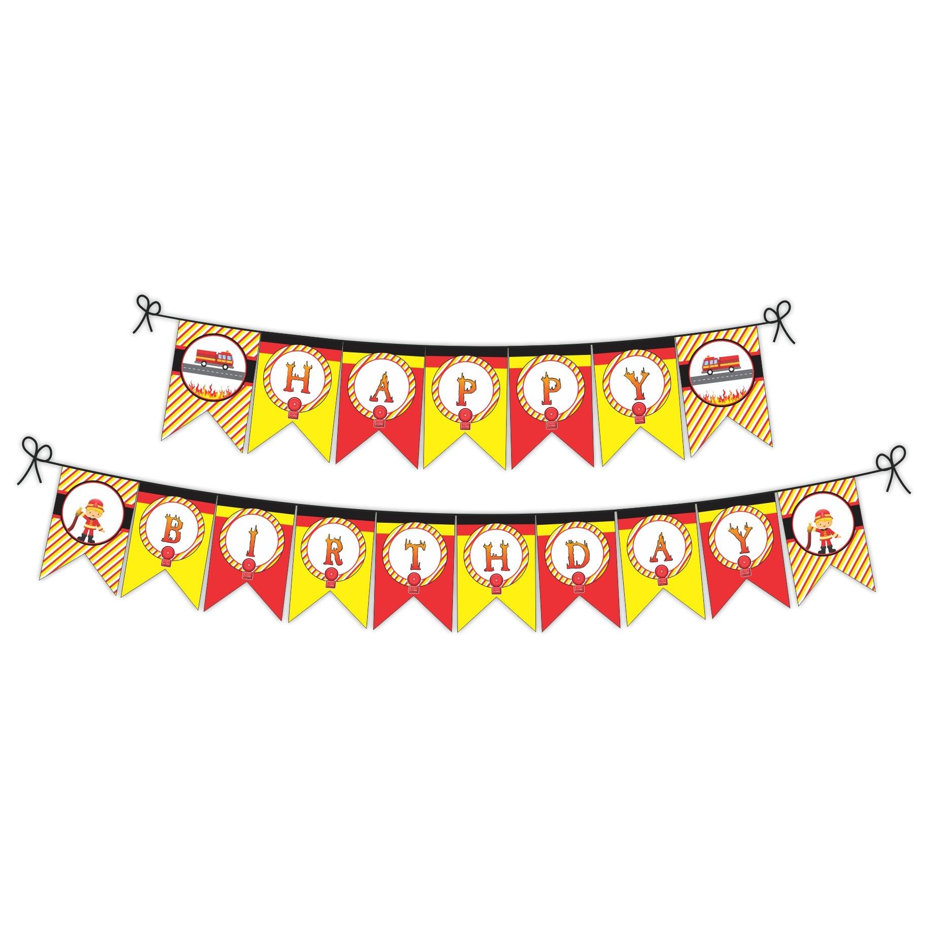 Fire Truck Bunting THEME PARTIES Pretty UR Party