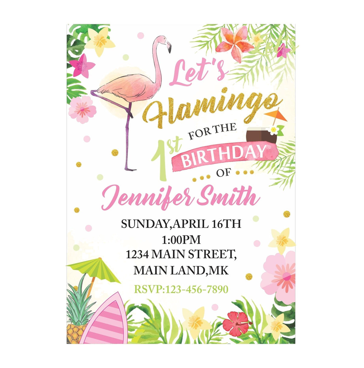 Flamingo Theme Invitations