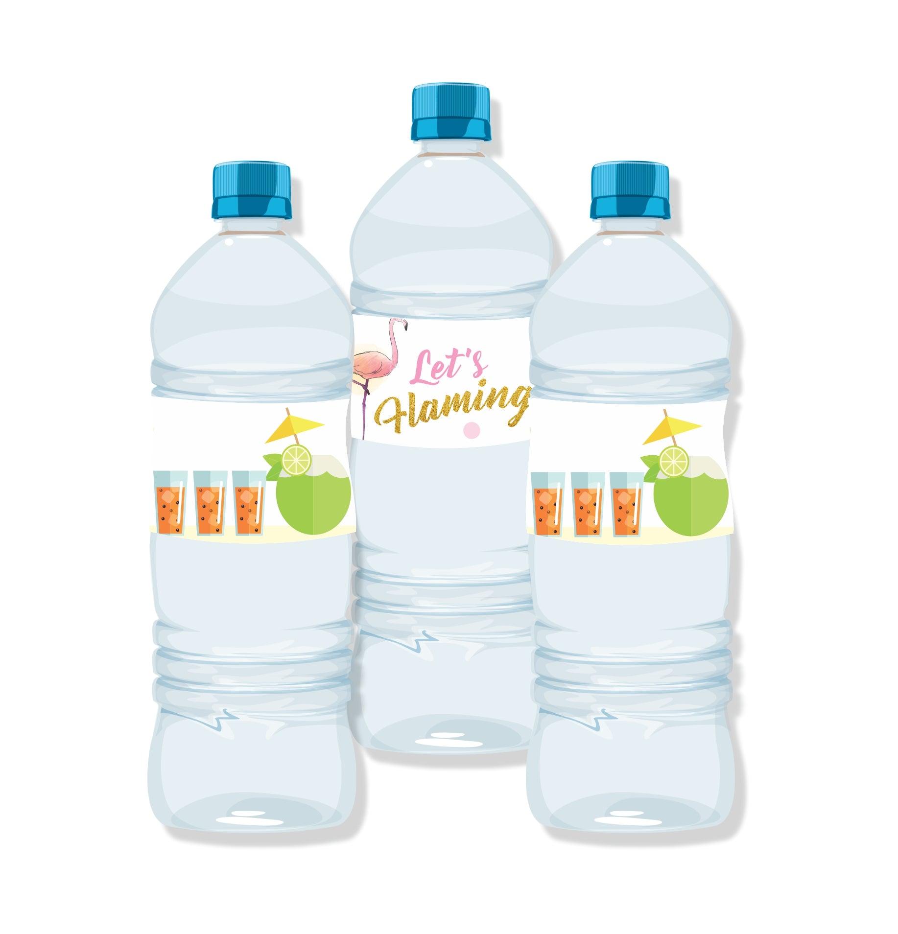 Flamingo Theme Water Bottle Labels THEME PARTIES Pretty UR Party