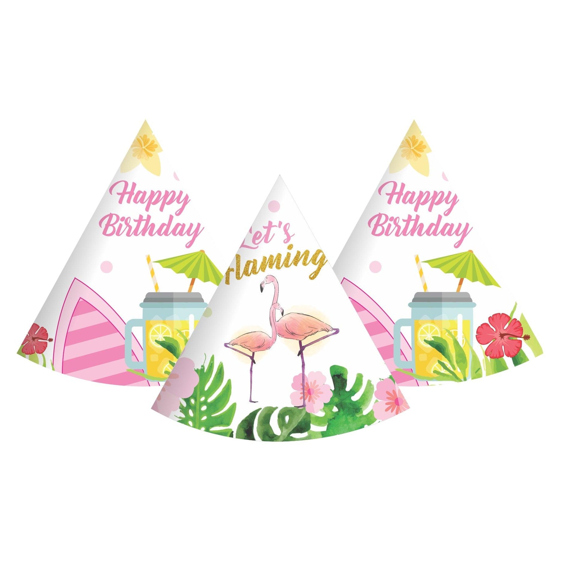 Flamingo Theme Hats - Pack of 10 THEME PARTIES Pretty UR Party