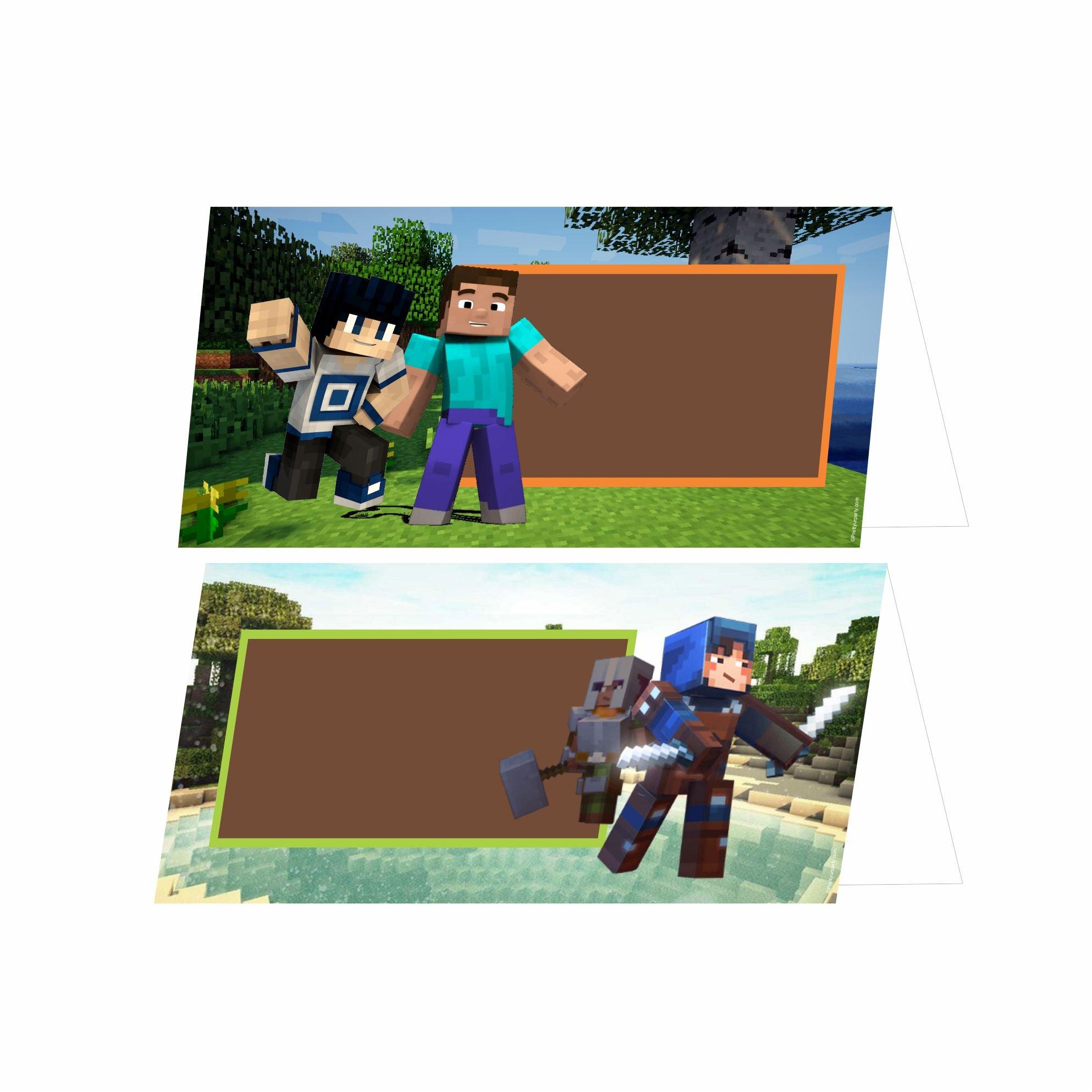 Minecraft Theme Food Labels / Buffet Table Cards THEME PARTIES Pretty UR Party