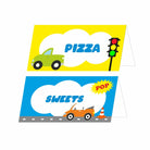Colorful Cars Theme Food Labels / Buffet Table Cards THEME PARTIES Pretty UR Party