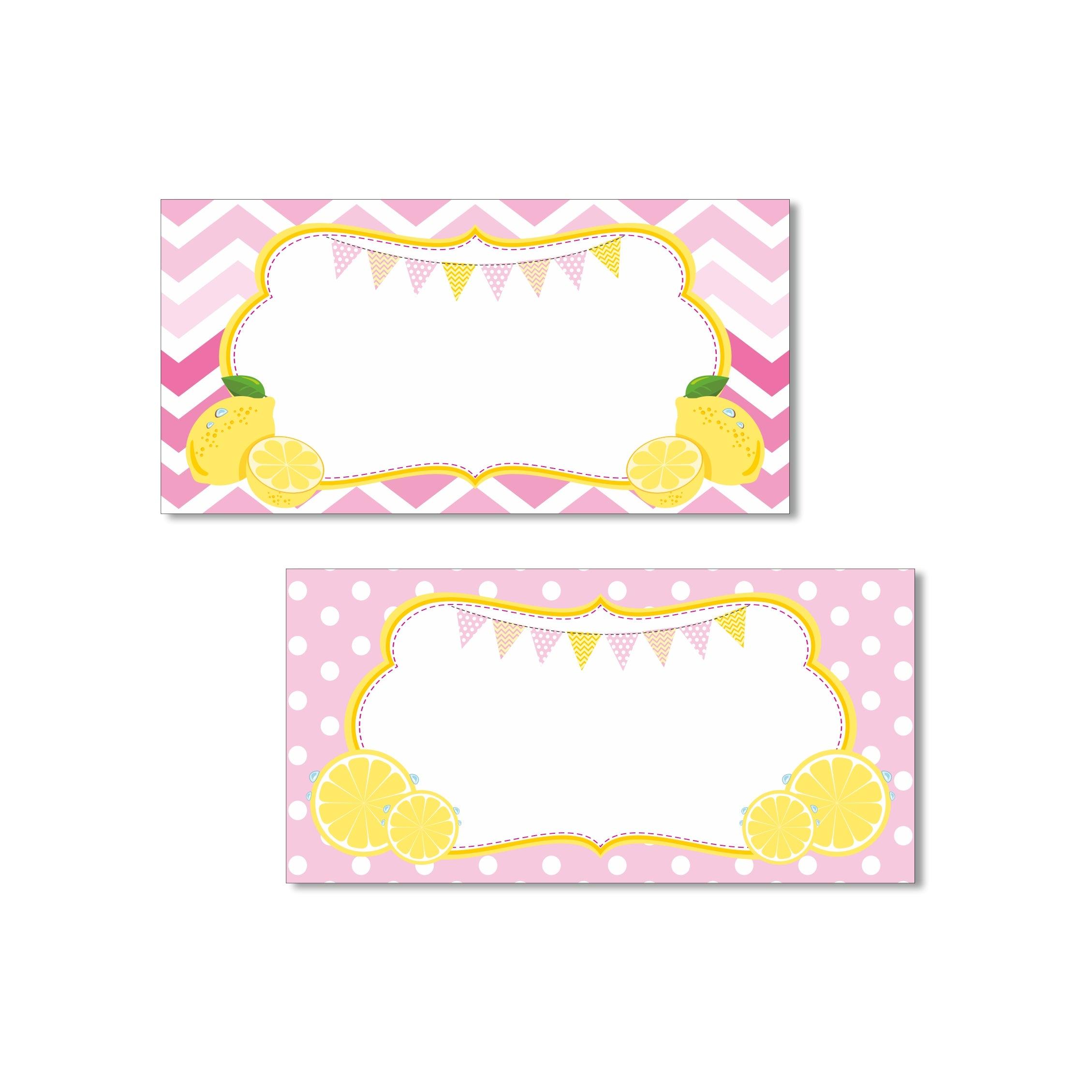 Pink lemonade 1st birthday Food Labels / Buffet Table Cards ALL PARTY SUPPLIES Pretty UR Party