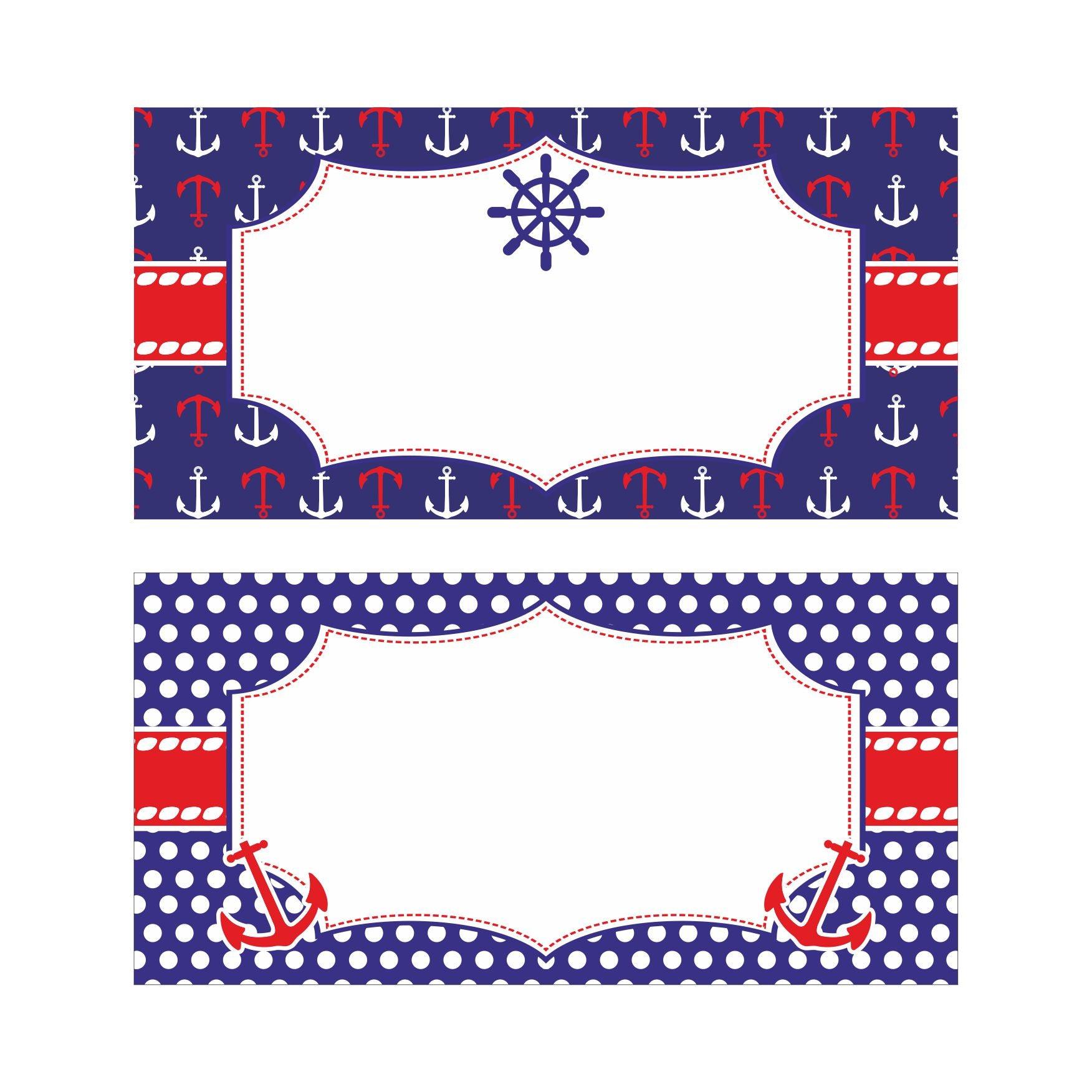 Nautical Theme Food Labels / Buffet Table Cards THEME PARTIES Pretty UR Party