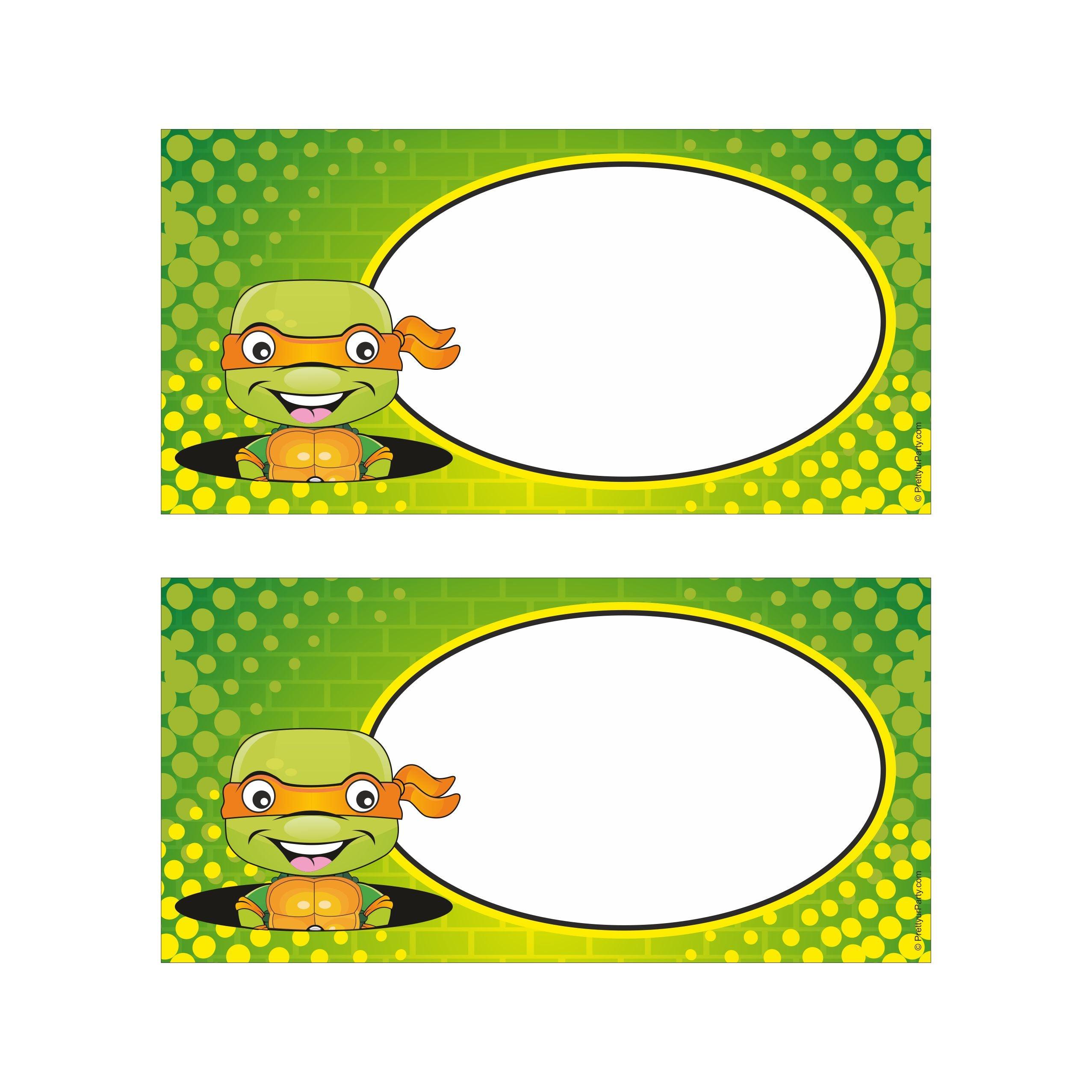 Ninja Turtles Food Labels / Buffet Table Cards THEME PARTIES Pretty UR Party