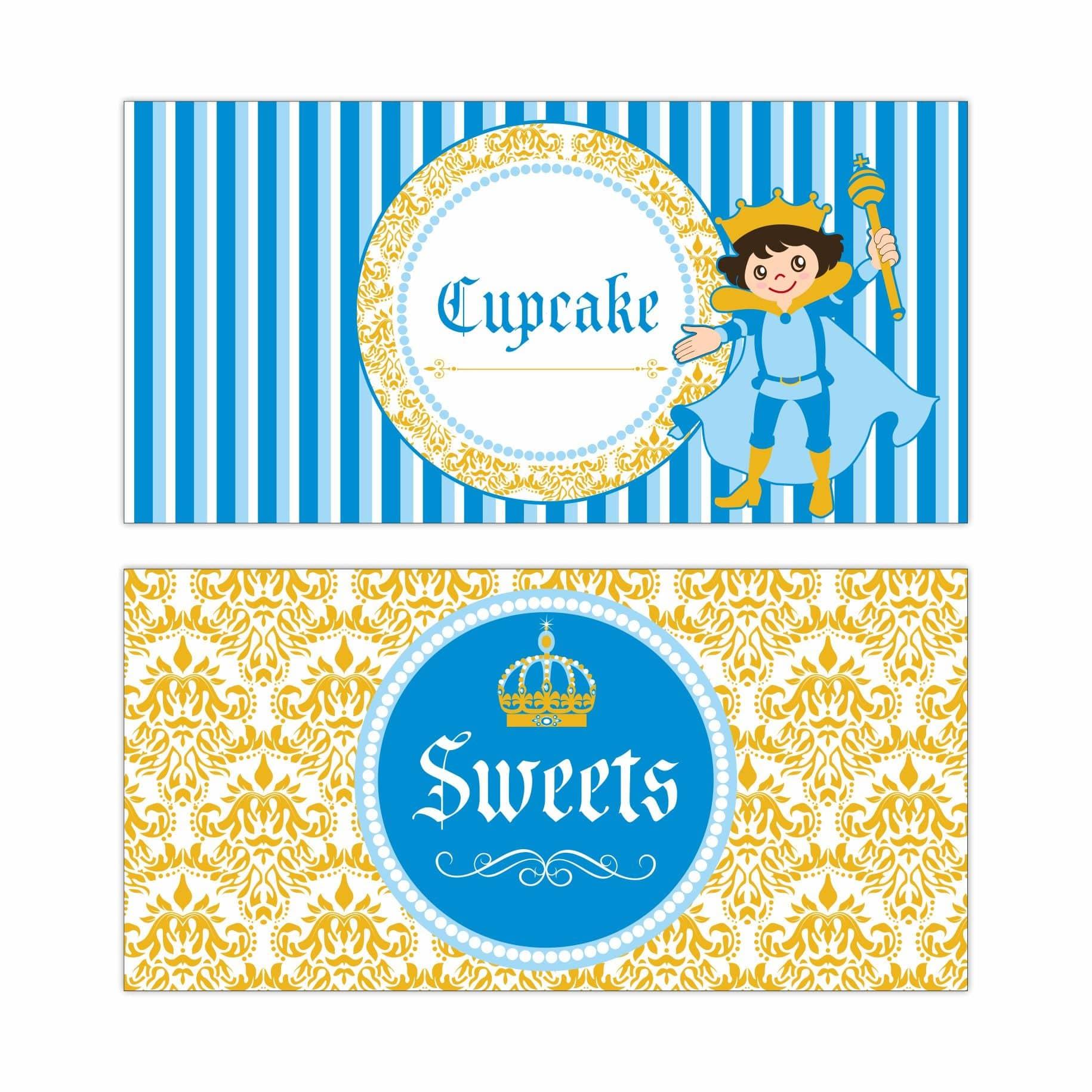 Prince Food Labels / Buffet Table Cards THEME PARTIES Pretty UR Party