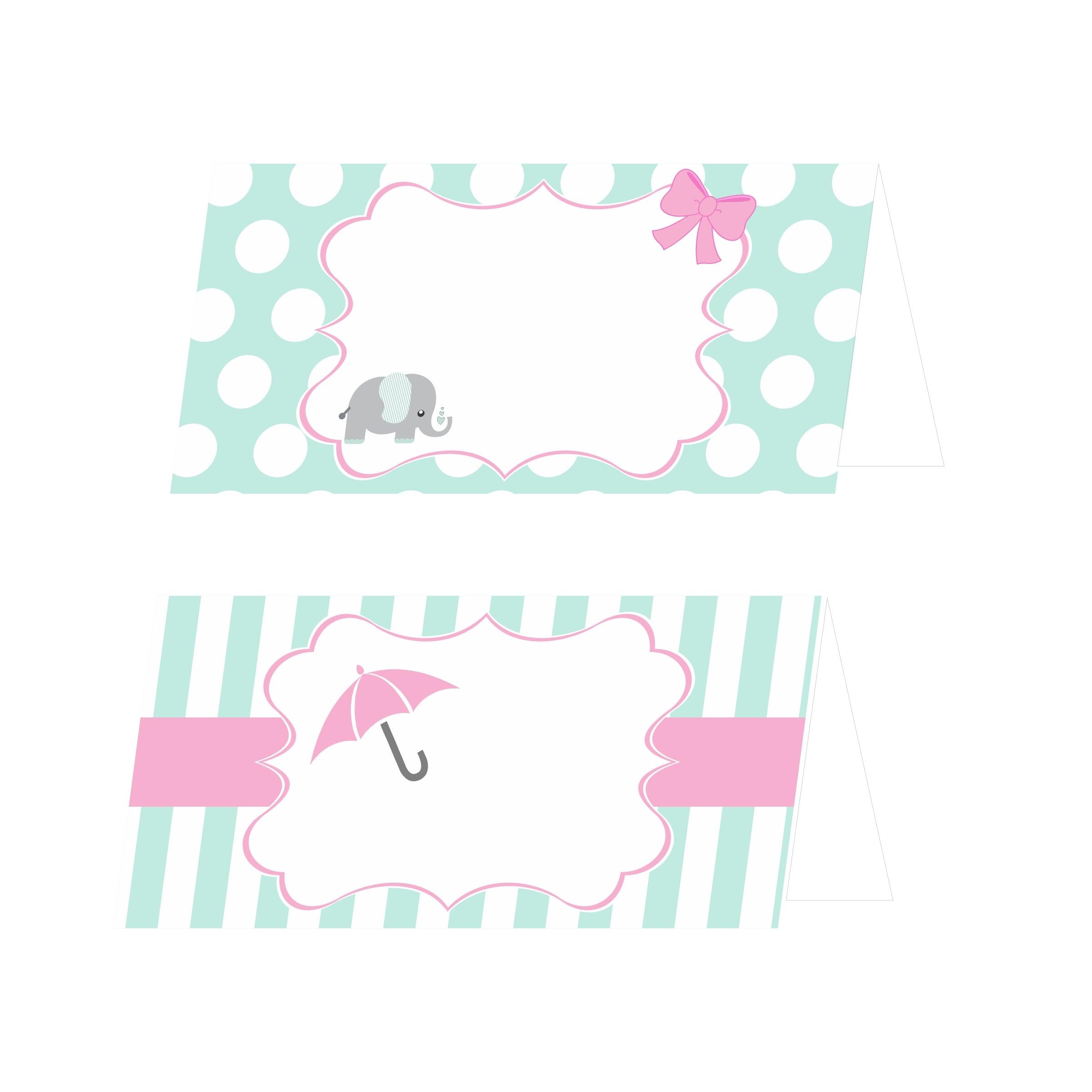 Elephant Birthday Theme Food Labels / Buffet Table Cards THEME PARTIES Pretty UR Party