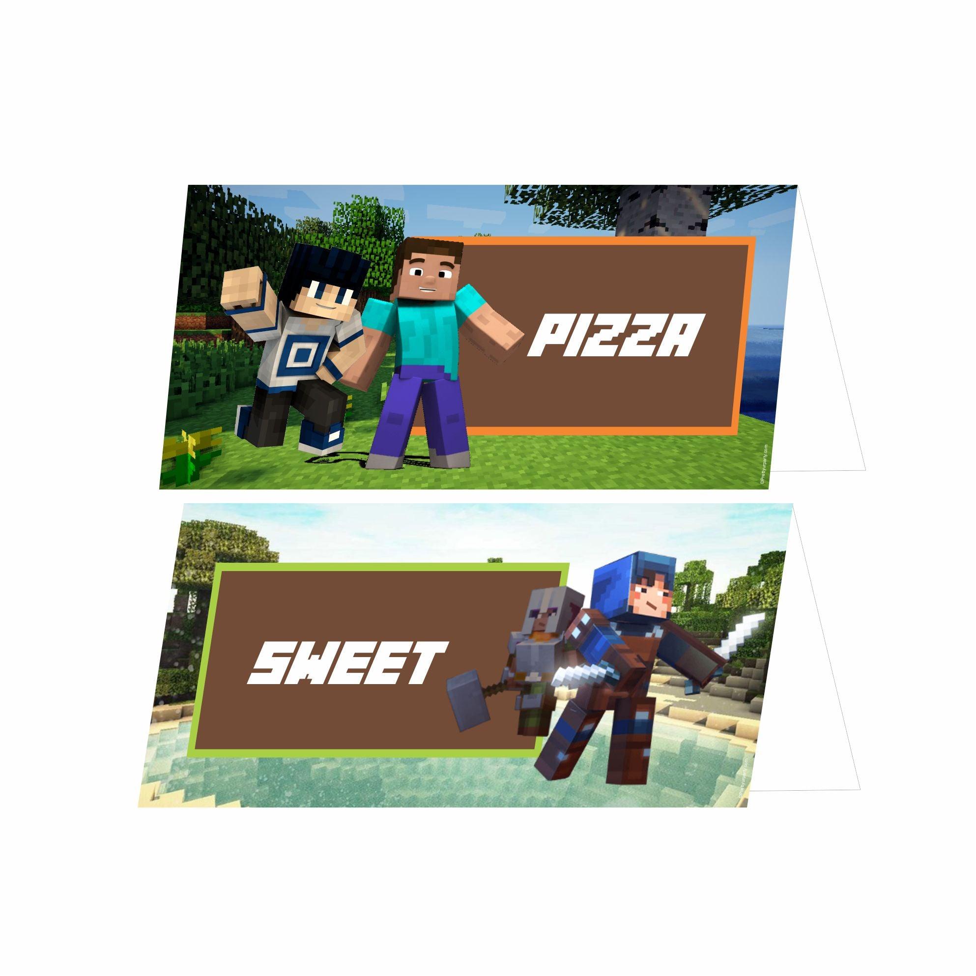 Minecraft Theme Food Labels / Buffet Table Cards THEME PARTIES Pretty UR Party