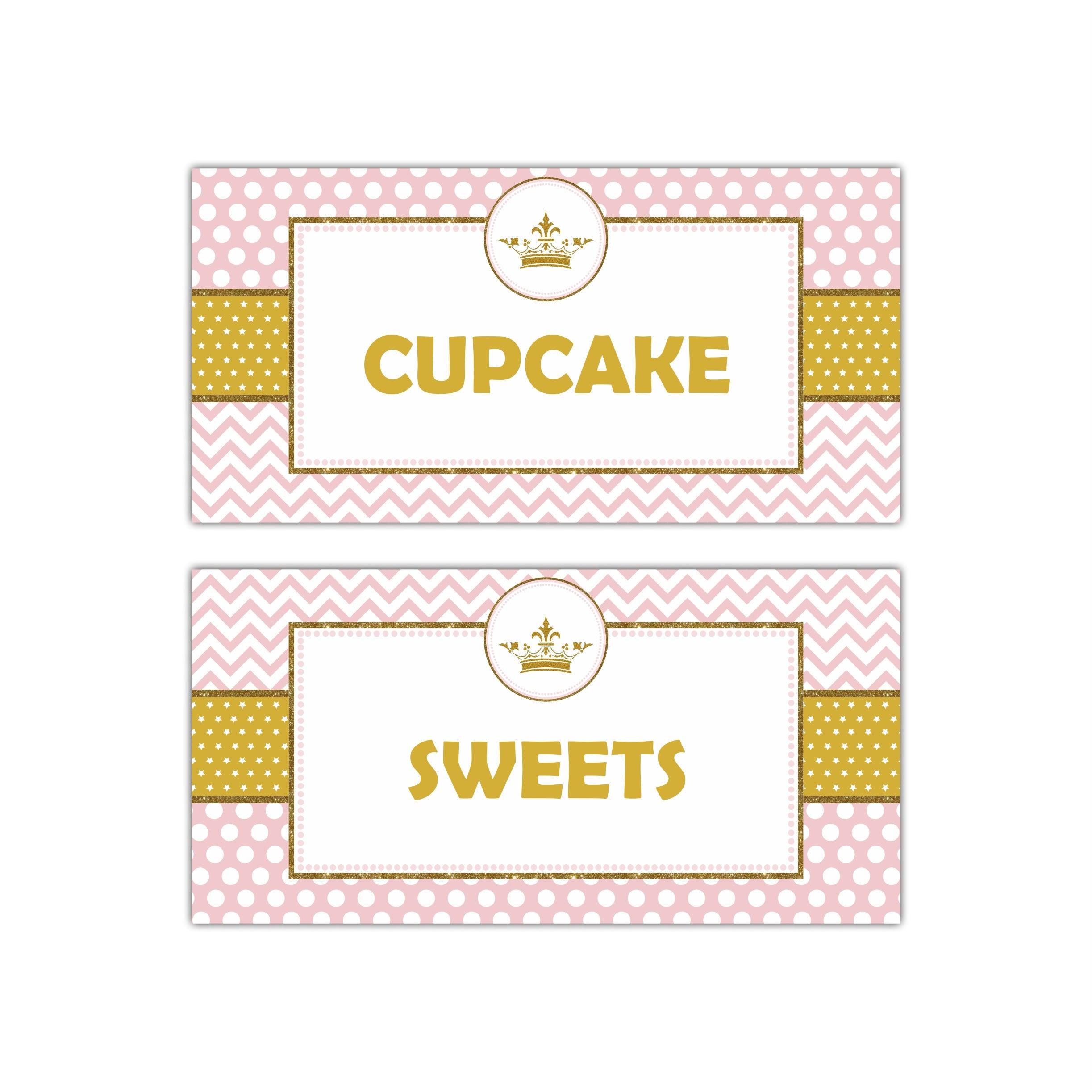 Royal Princess Food Labels / Buffet Table Cards THEME PARTIES Pretty UR Party