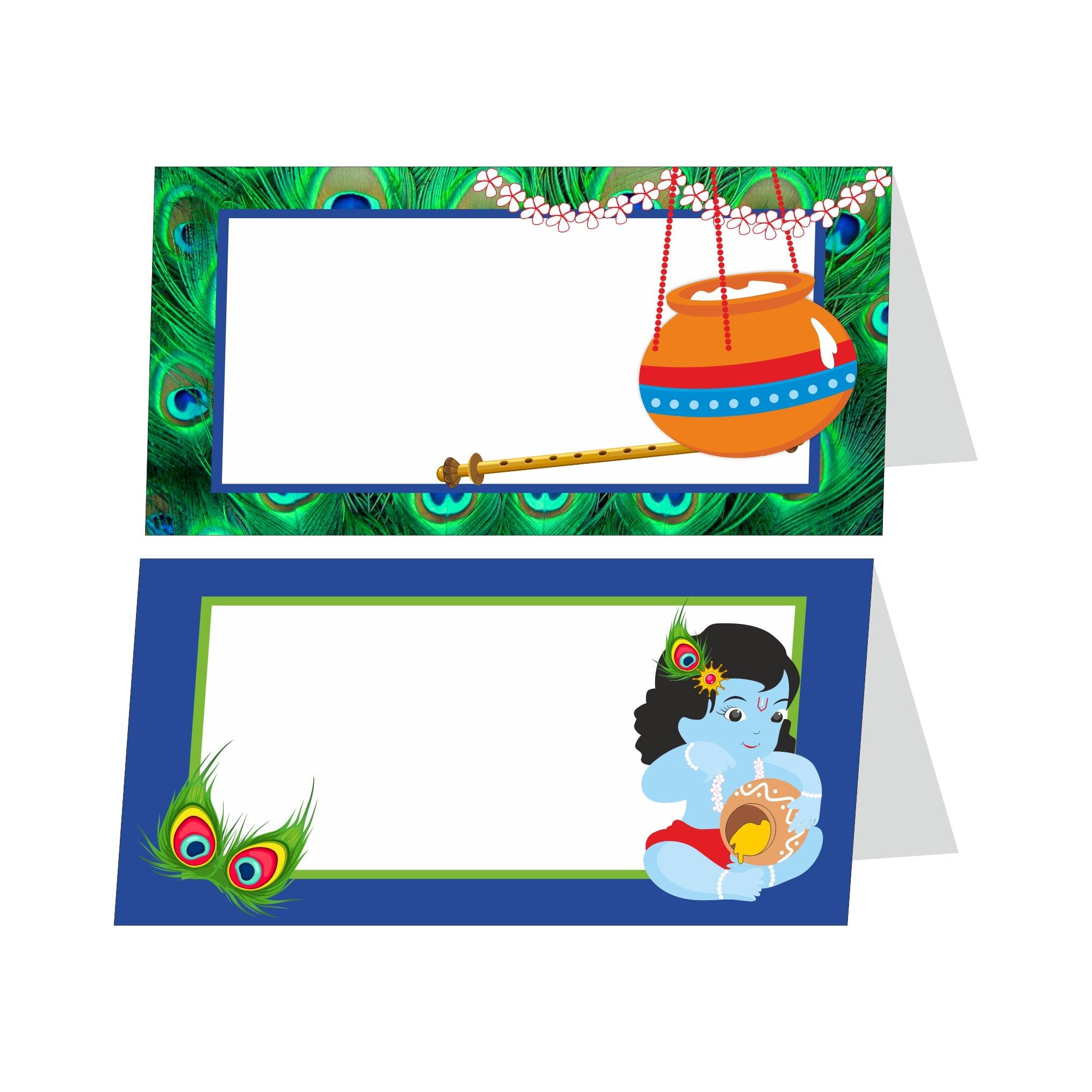 Krishna Theme Food Labels / Buffet Table Cards THEME PARTIES Pretty UR Party