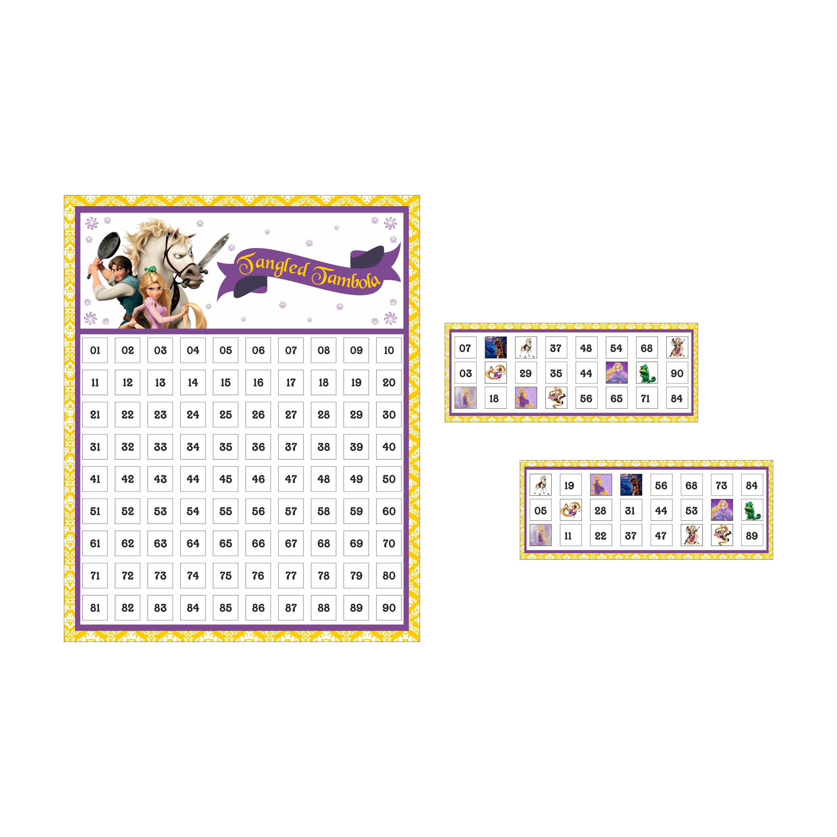 Tangled / Rapunzel Tambola Game ALL PARTY SUPPLIES Pretty UR Party