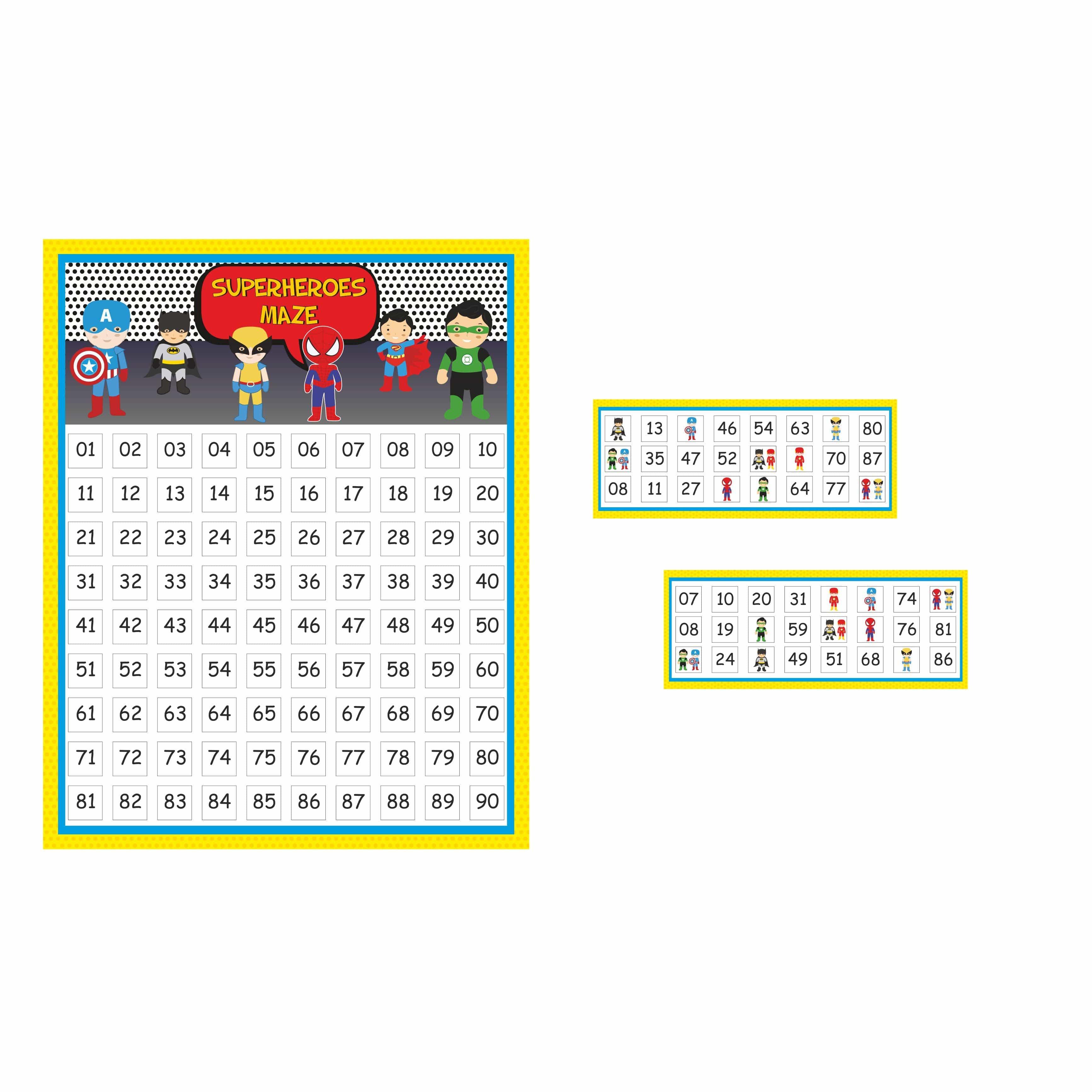 Superhero Tambola Game ALL PARTY SUPPLIES Pretty UR Party