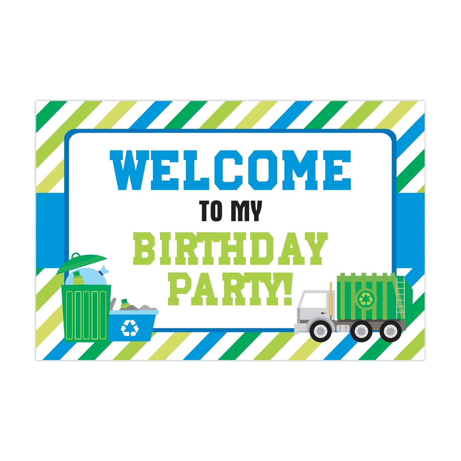 Garbage Truck Entrance Banner / Door Sign THEME PARTIES Pretty UR Party