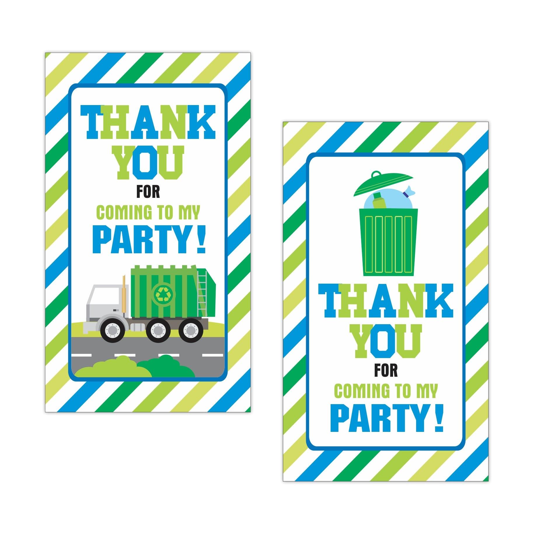 Garbage Truck Thank you Tags THEME PARTIES Pretty UR Party