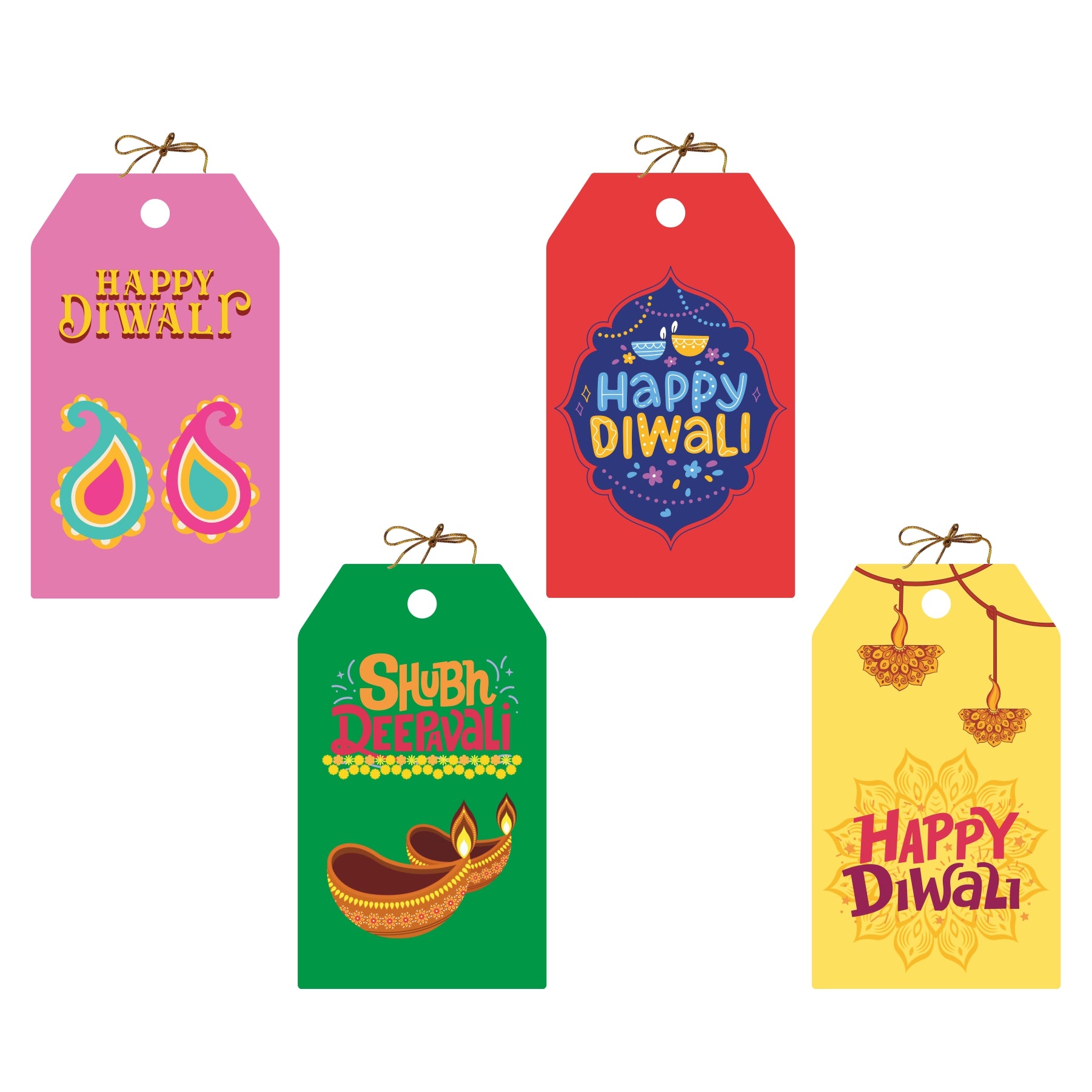 Colourful Diwali Gift Tags Colourful Diwali Gift Tags